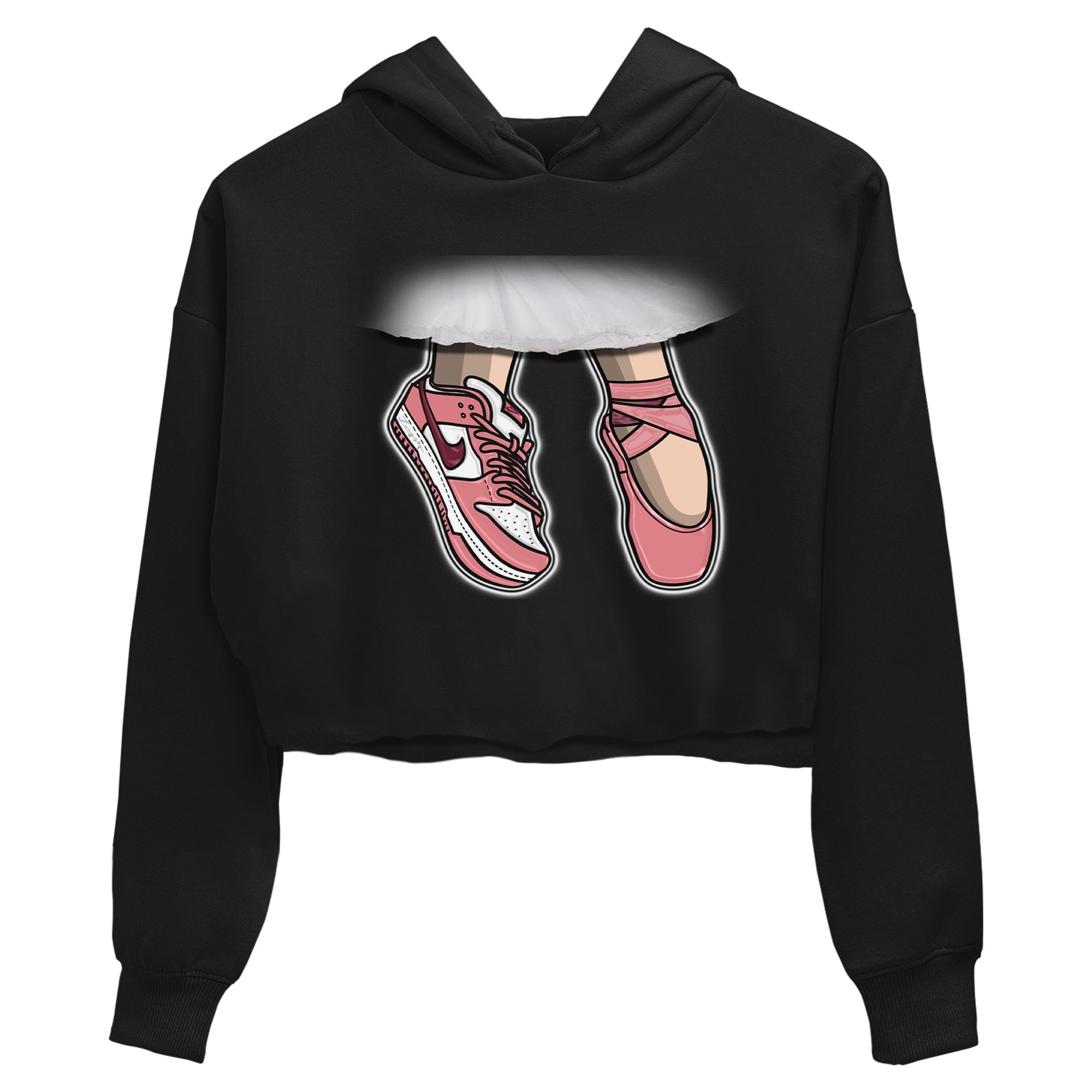Dunk Valentine's Day shirt to match jordans Ballet Shoes sneaker tees Dunks Valentine's Day Drip Gear Zone Black 2 crop length shirt