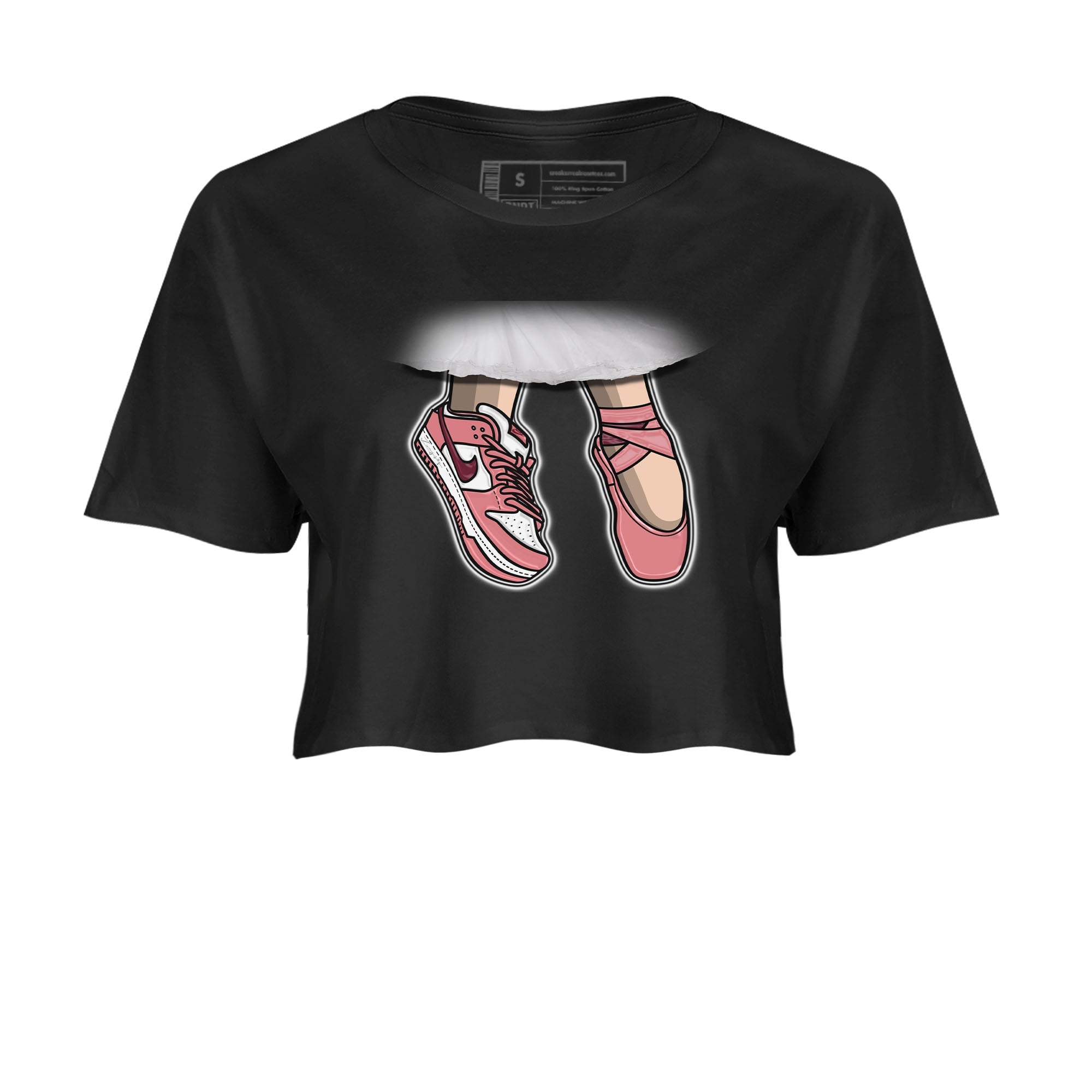 Dunk Valentine's Day shirt to match jordans Ballet Shoes sneaker tees Dunks Valentine's Day Drip Gear Zone Black 2 crop length shirt