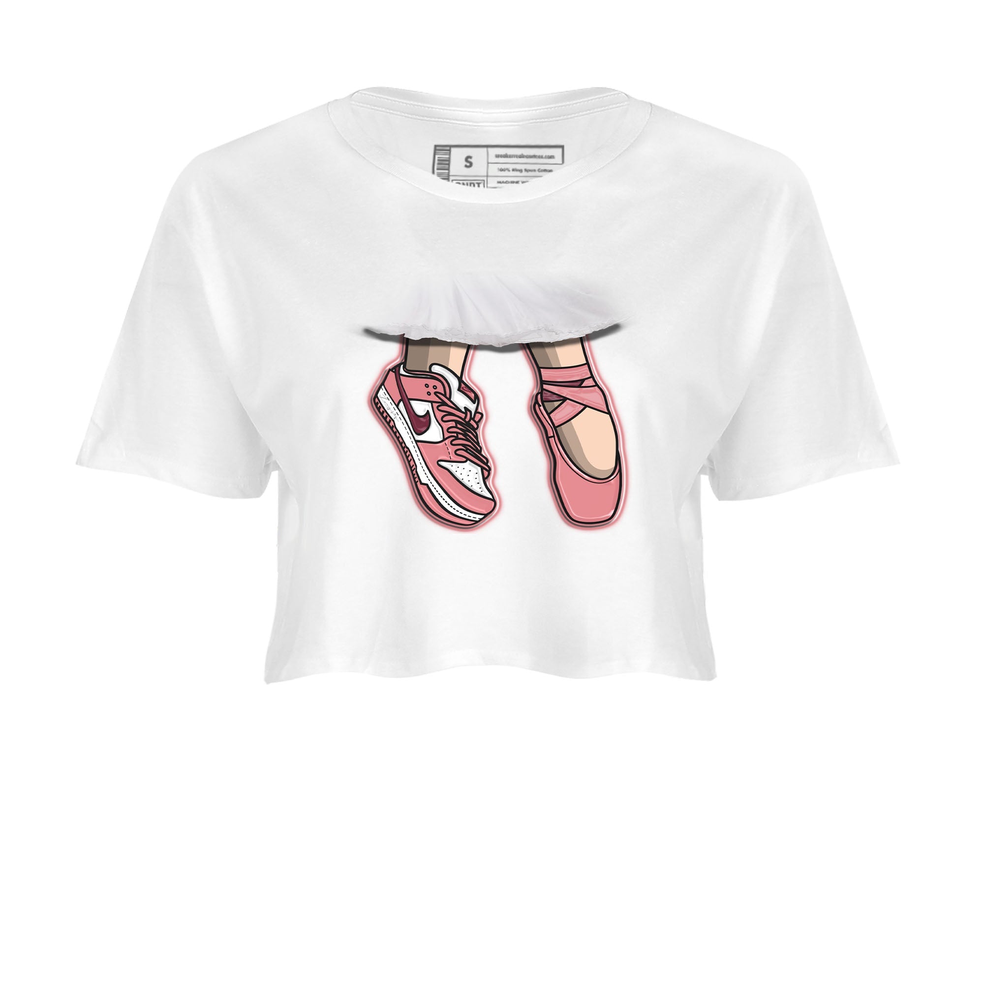 Dunk Valentine's Day shirt to match jordans Ballet Shoes sneaker tees Dunks Valentine's Day Drip Gear Zone White 2 crop length shirt