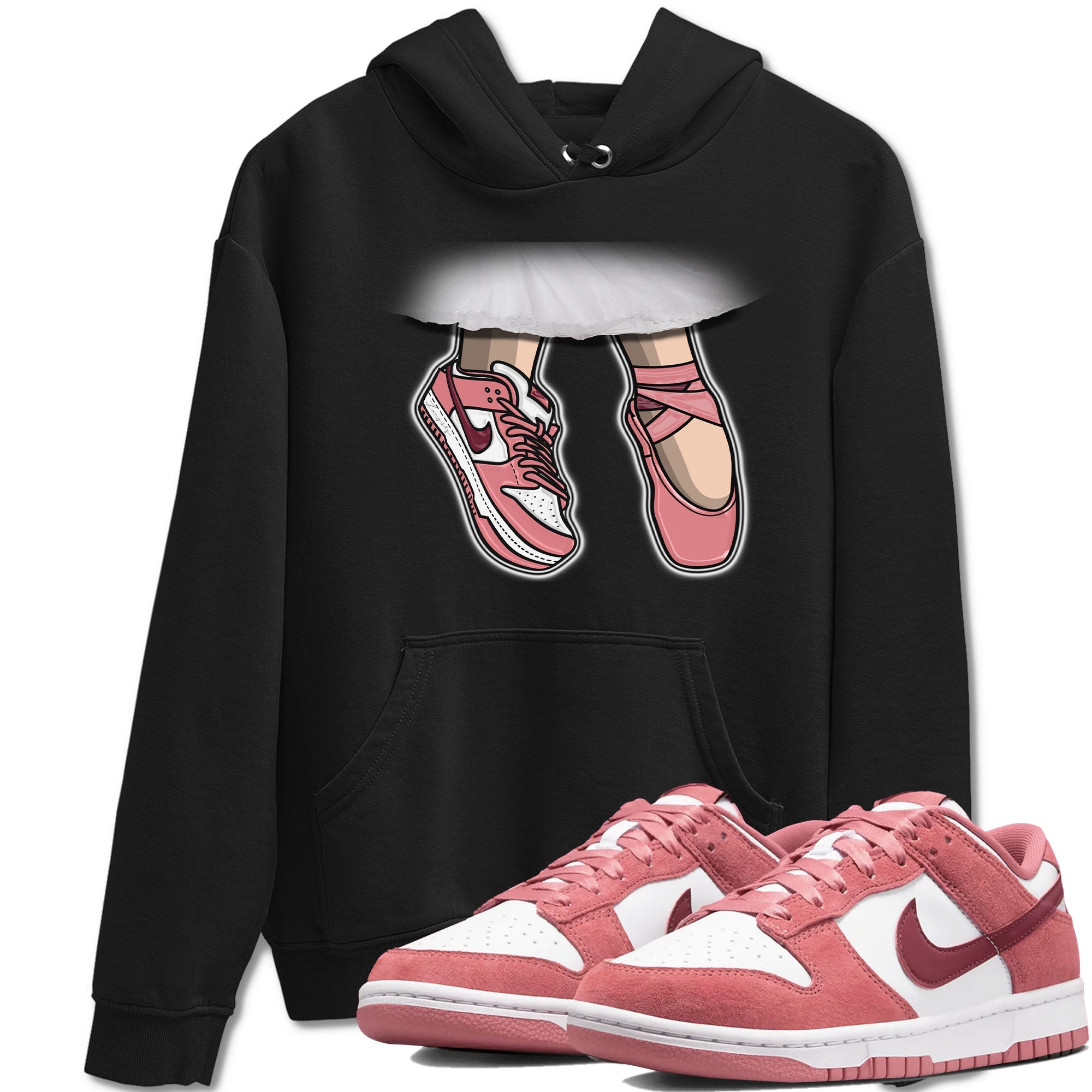 Dunk Valentine's Day shirt to match jordans Ballet Shoes sneaker tees Dunks Valentine's Day Drip Gear Zone unisex cotton Black 1 crew neck shirt