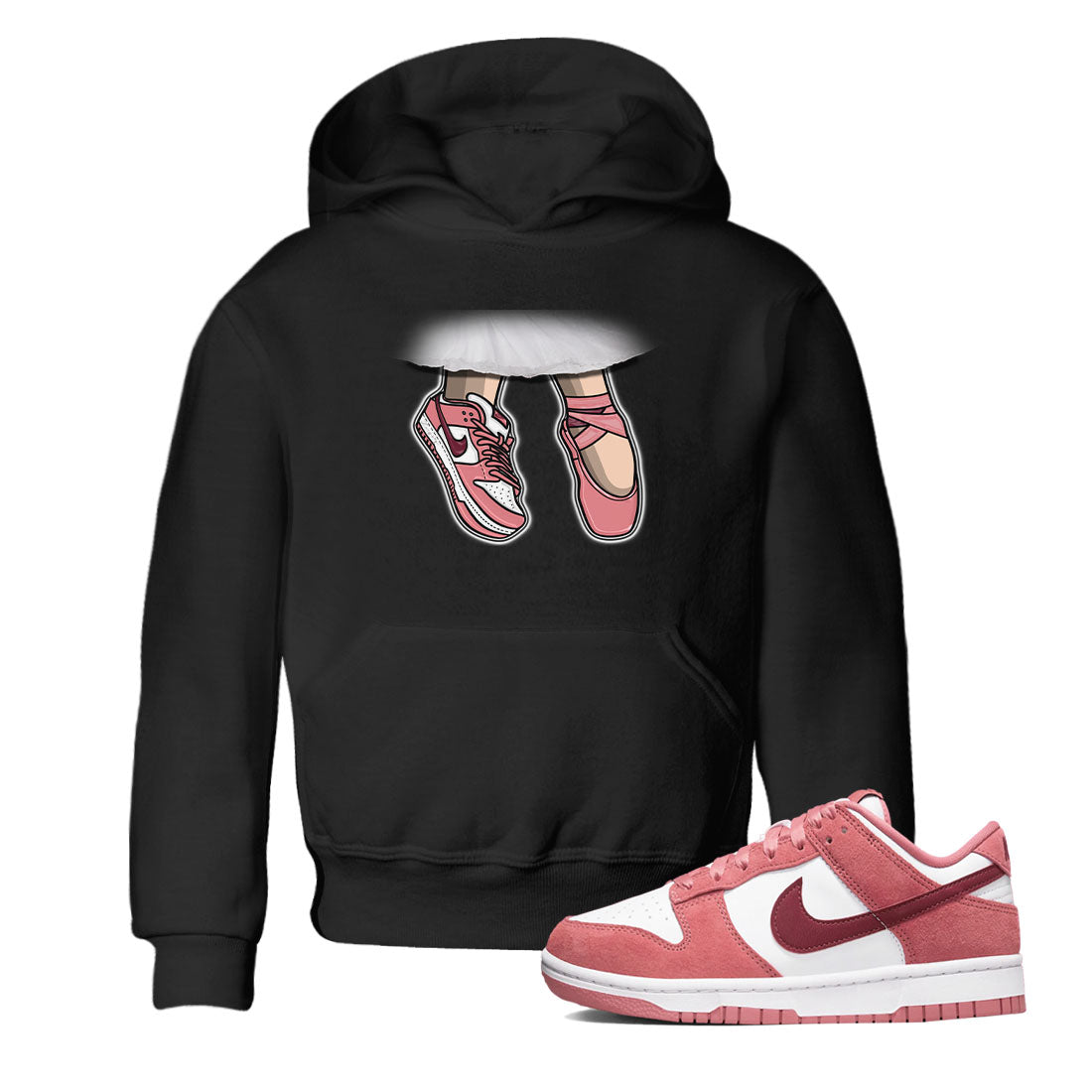 Dunk Valentine's Day shirt to match jordans Ballet Shoes sneaker tees Dunks Valentine's Day Drip Gear Zone baby toddler Black 1 cotton Shirt