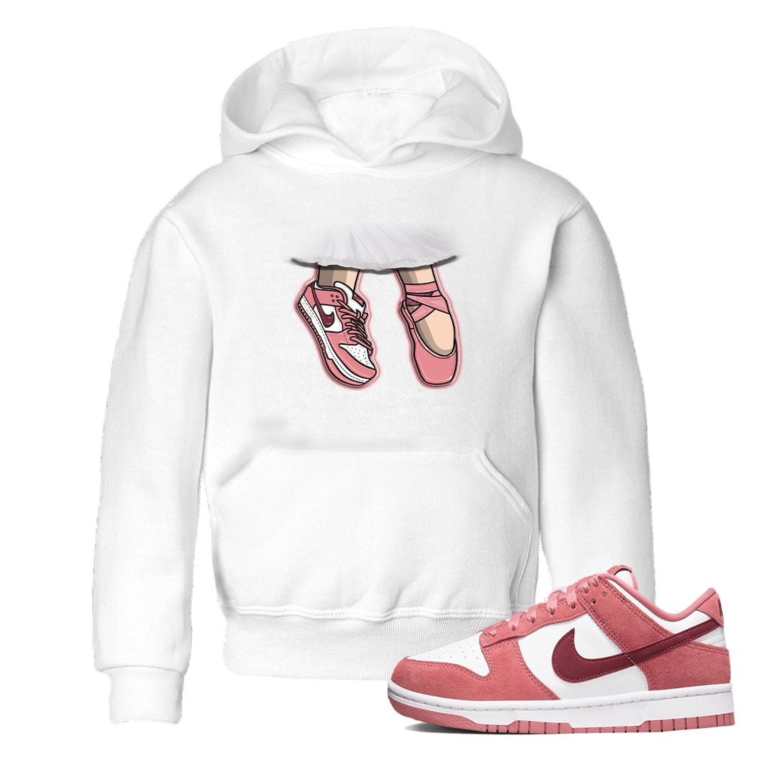 Dunk Valentine's Day shirt to match jordans Ballet Shoes sneaker tees Dunks Valentine's Day Drip Gear Zone baby toddler White 1 cotton Shirt