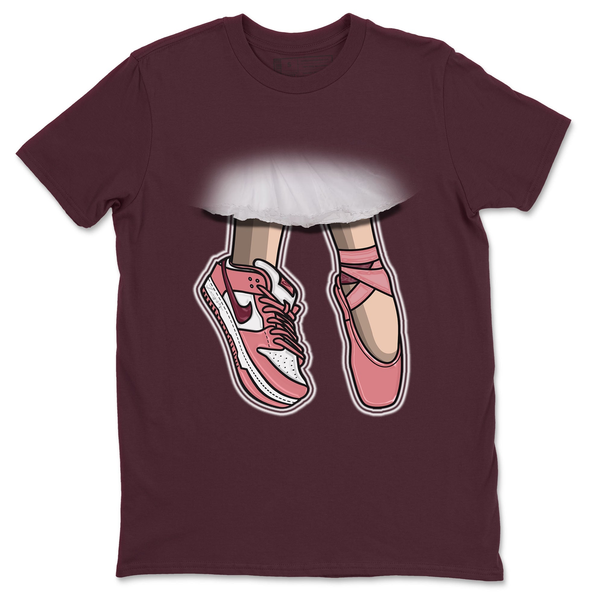 Dunk Valentine's Day shirt to match jordans Ballet Shoes sneaker tees Dunks Valentine's Day Drip Gear Zone unisex cotton Maroon 2 crew neck shirt