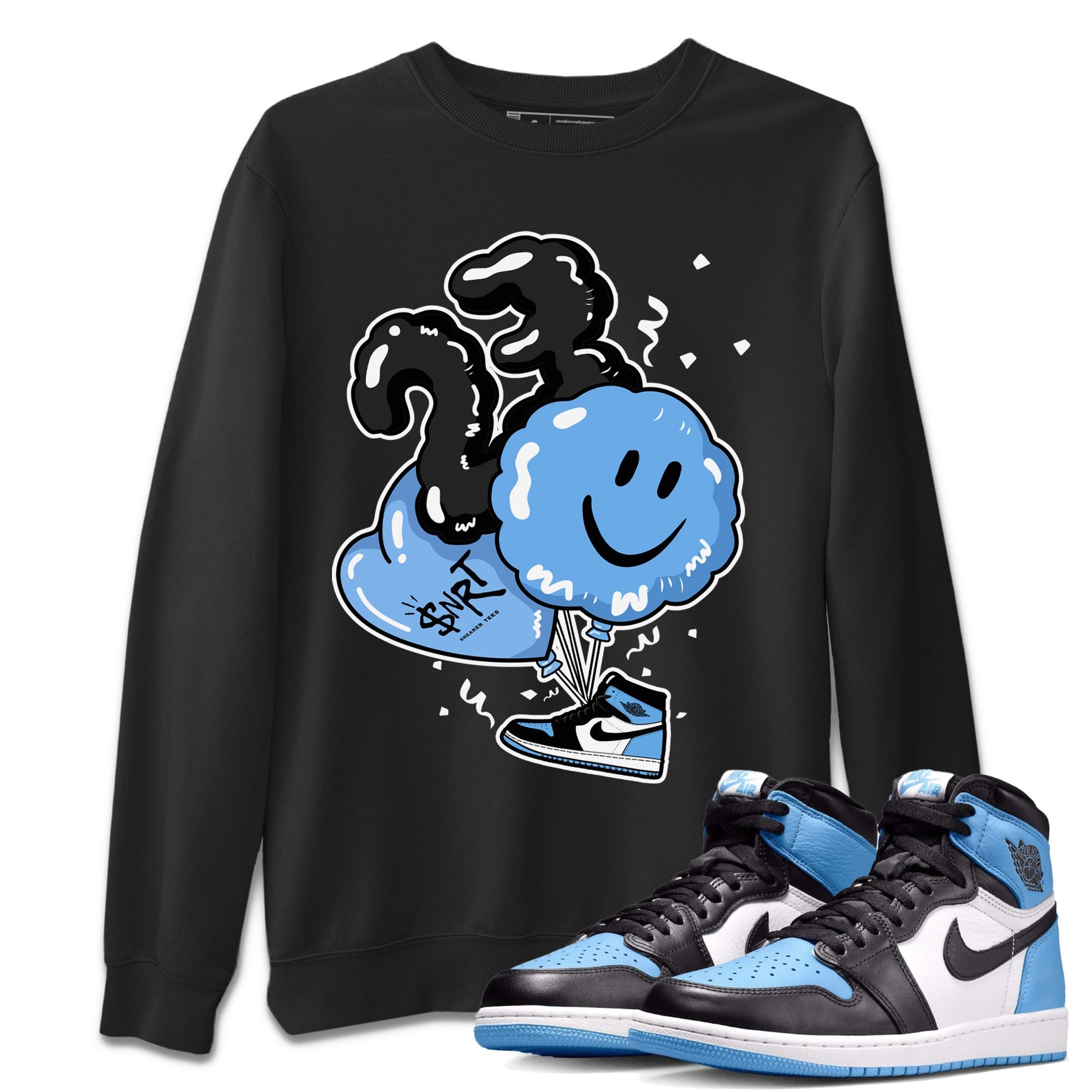 Air Jordan 1 Retro High OG UNC Toe Shirt to match Jordans Balloon Streetwear Sneaker Shirt Air Jordan 1 High OG UNC Toe Drip Gear Zone Sneaker Matching Clothing Crew Neck T-Shirts Black 1