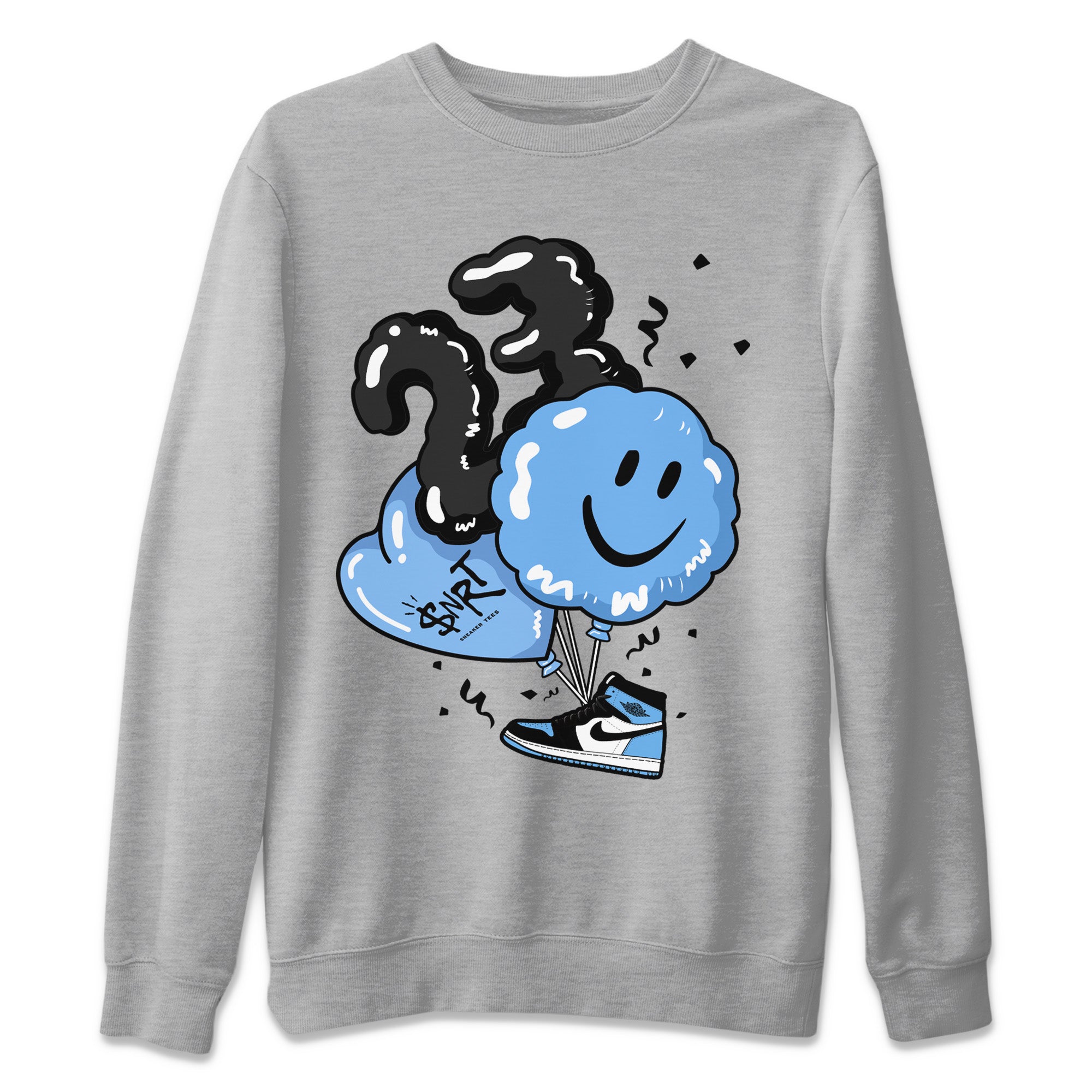 Air Jordan 1 Retro High OG UNC Toe Shirt to match Jordans Balloon Streetwear Sneaker Shirt Air Jordan 1 High OG UNC Toe Drip Gear Zone Sneaker Matching Clothing Crew Neck T-Shirts Heather Grey 2