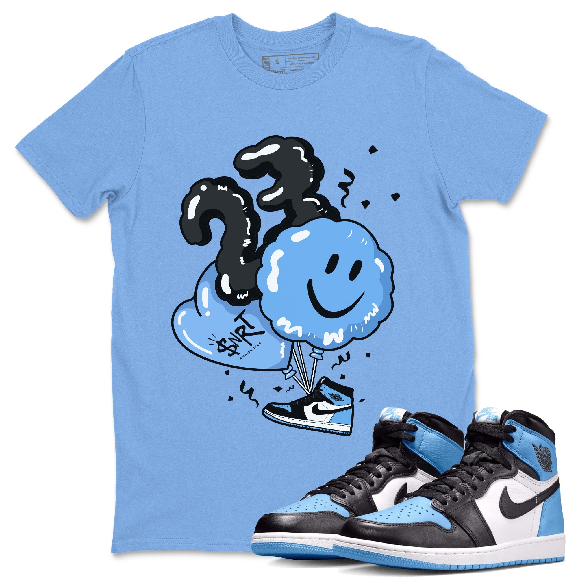 Air Jordan 1 Retro High OG UNC Toe Shirt to match Jordans Balloon Streetwear Sneaker Shirt Air Jordan 1 High OG UNC Toe Drip Gear Zone Sneaker Matching Clothing Crew Neck T-Shirts Carolina Blue 1