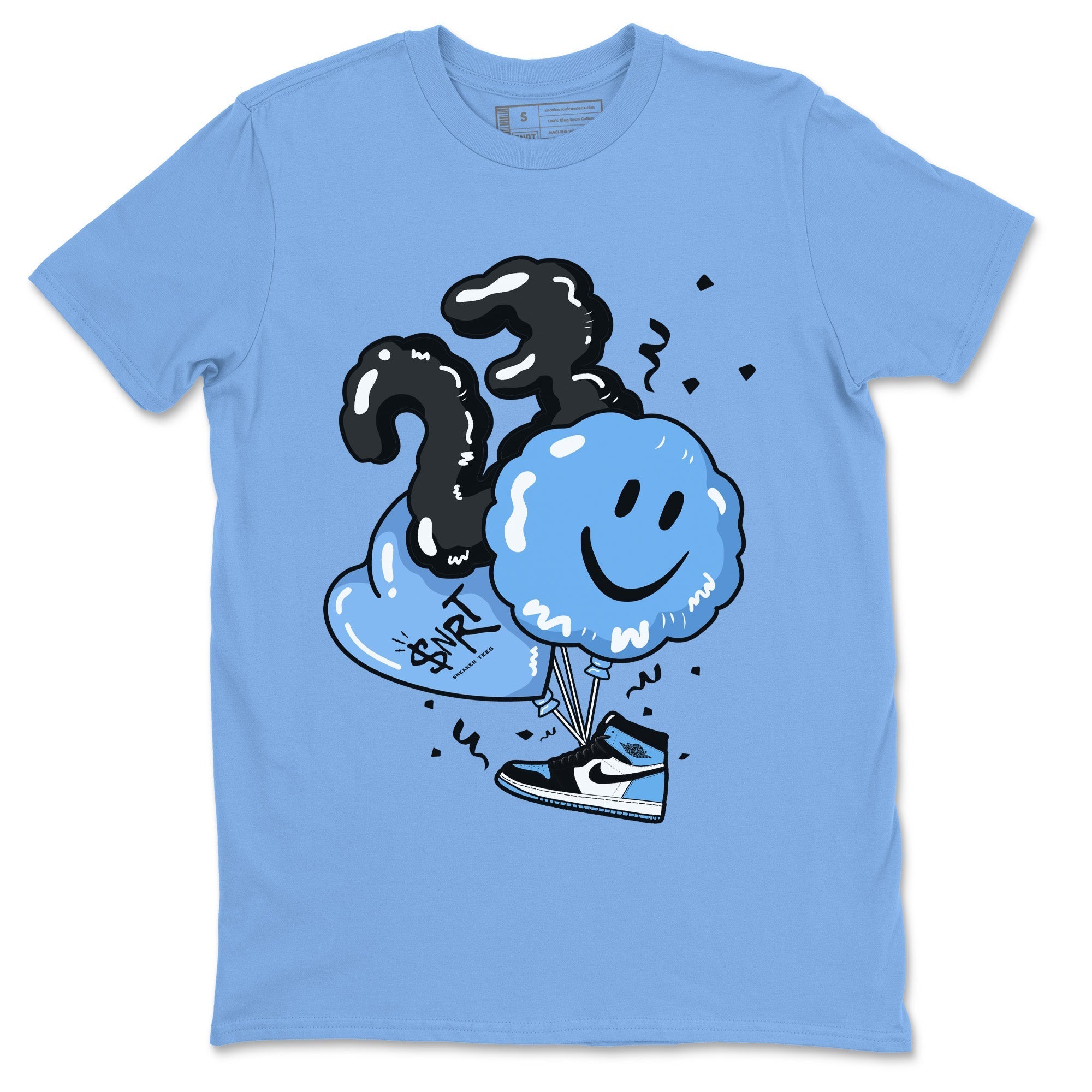 Air Jordan 1 Retro High OG UNC Toe Shirt to match Jordans Balloon Streetwear Sneaker Shirt Air Jordan 1 High OG UNC Toe Drip Gear Zone Sneaker Matching Clothing Crew Neck T-Shirts Carolina Blue 2