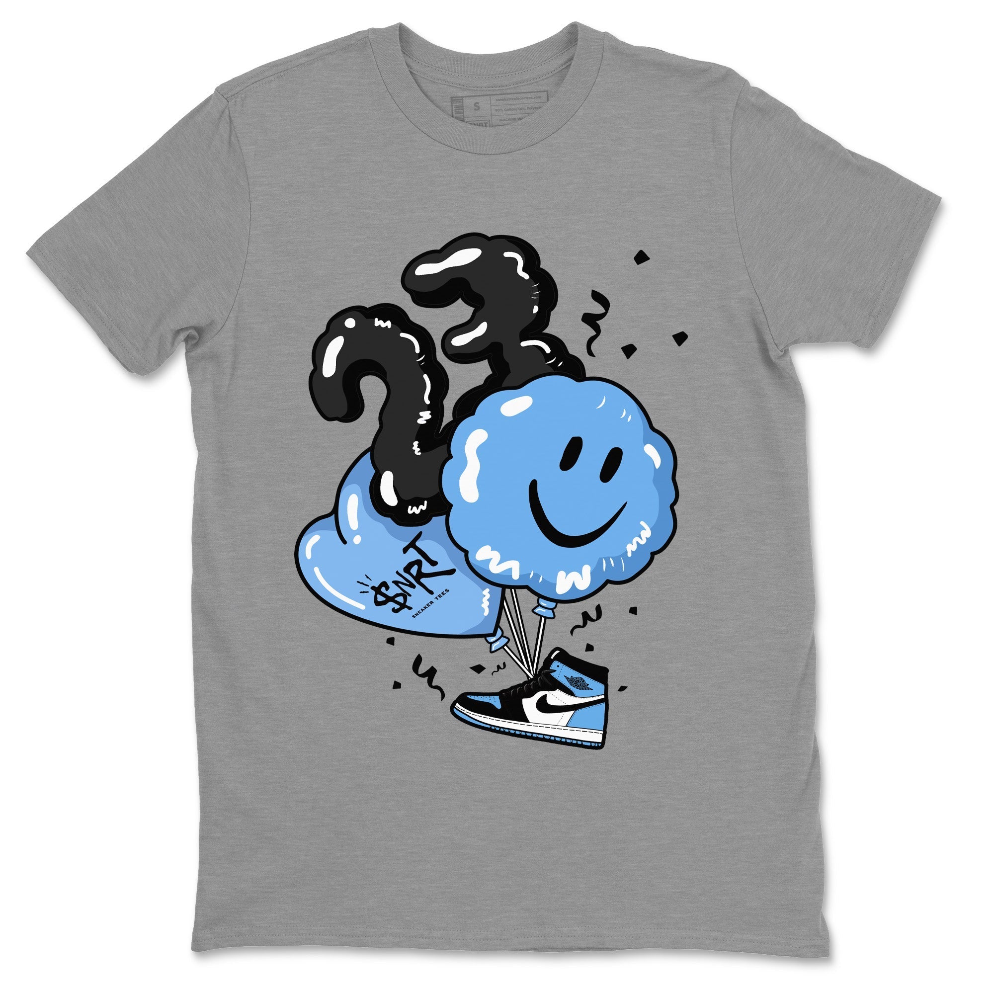 Air Jordan 1 Retro High OG UNC Toe Shirt to match Jordans Balloon Streetwear Sneaker Shirt Air Jordan 1 High OG UNC Toe Drip Gear Zone Sneaker Matching Clothing Crew Neck T-Shirts Heather Grey 2