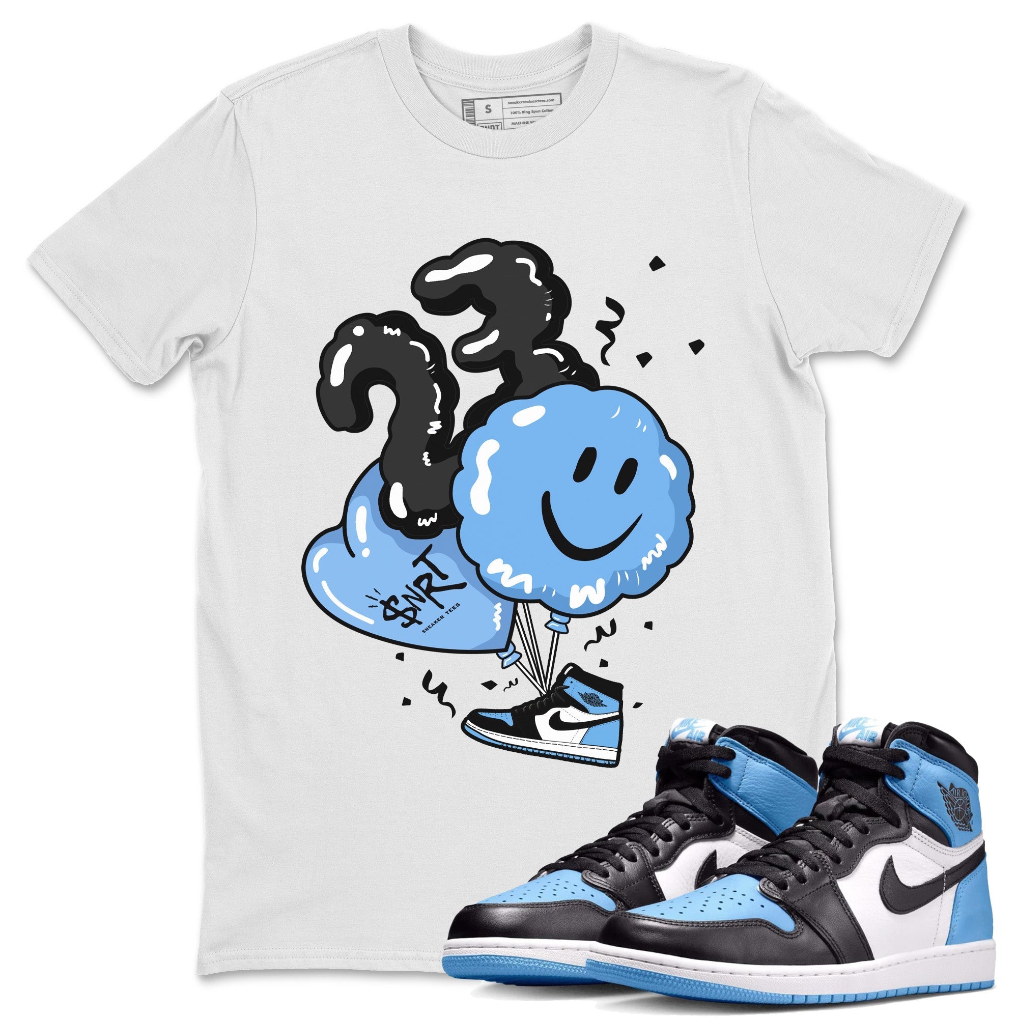 Air Jordan 1 Retro High OG UNC Toe Shirt to match Jordans Balloon Streetwear Sneaker Shirt Air Jordan 1 High OG UNC Toe Drip Gear Zone Sneaker Matching Clothing Crew Neck T-Shirts White 1