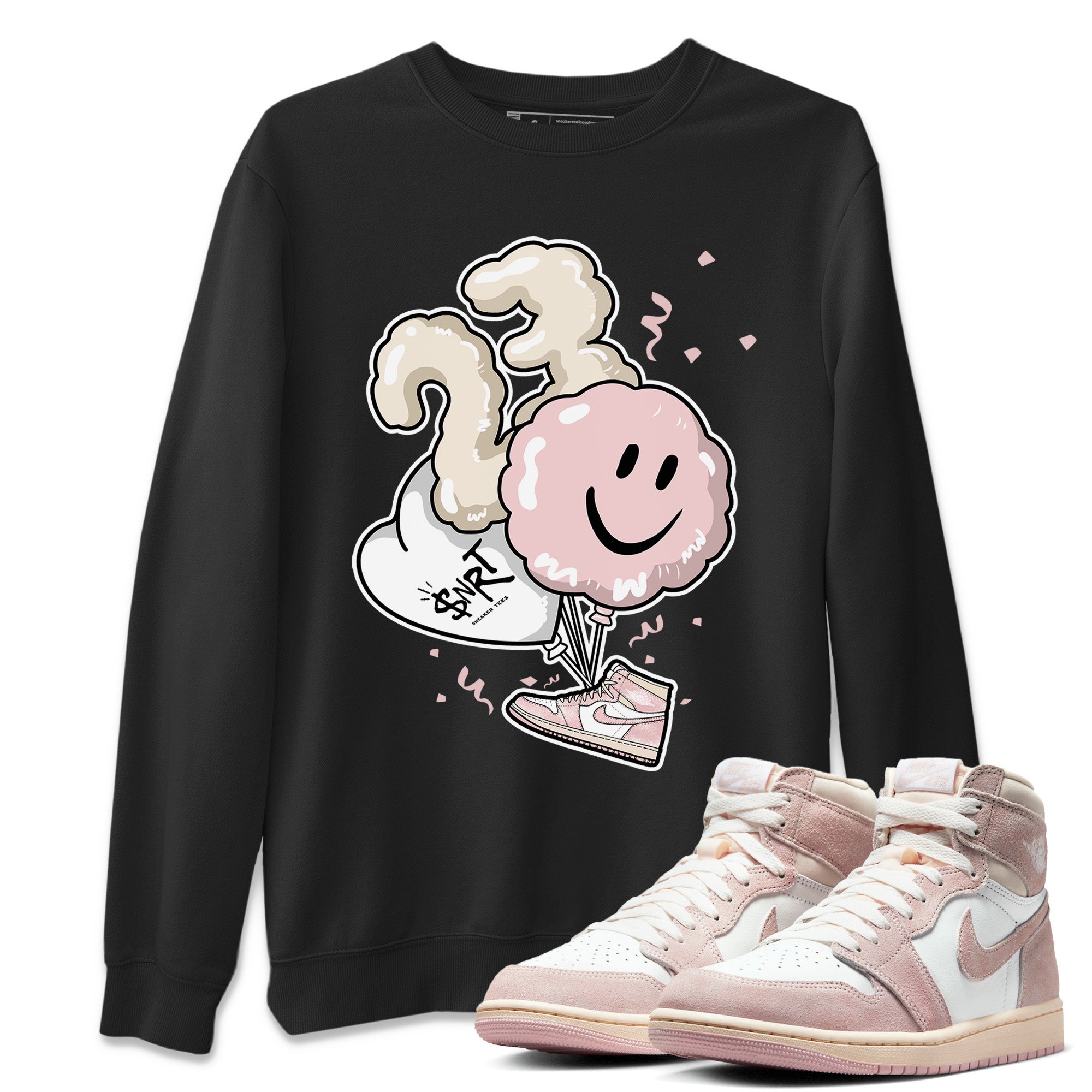 Air Jordan 1 Washed Pink Sneaker Match Tees Balloon Streetwear Sneaker Shirt Air Jordan 1 High OG WMNS Washed Pink Sneaker Release Tees Unisex Shirts Black 1