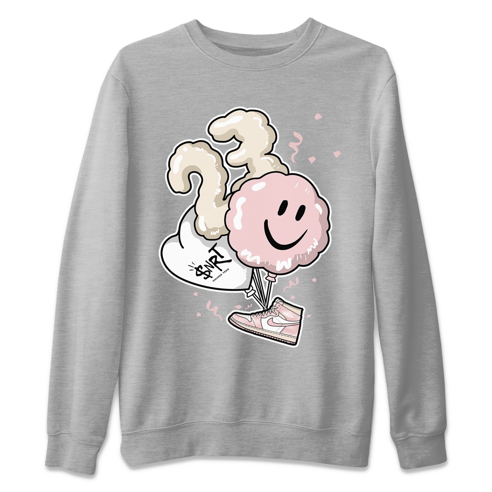 Air Jordan 1 Washed Pink Sneaker Match Tees Balloon Streetwear Sneaker Shirt Air Jordan 1 High OG WMNS Washed Pink Sneaker Release Tees Unisex Shirts Heather Grey 2