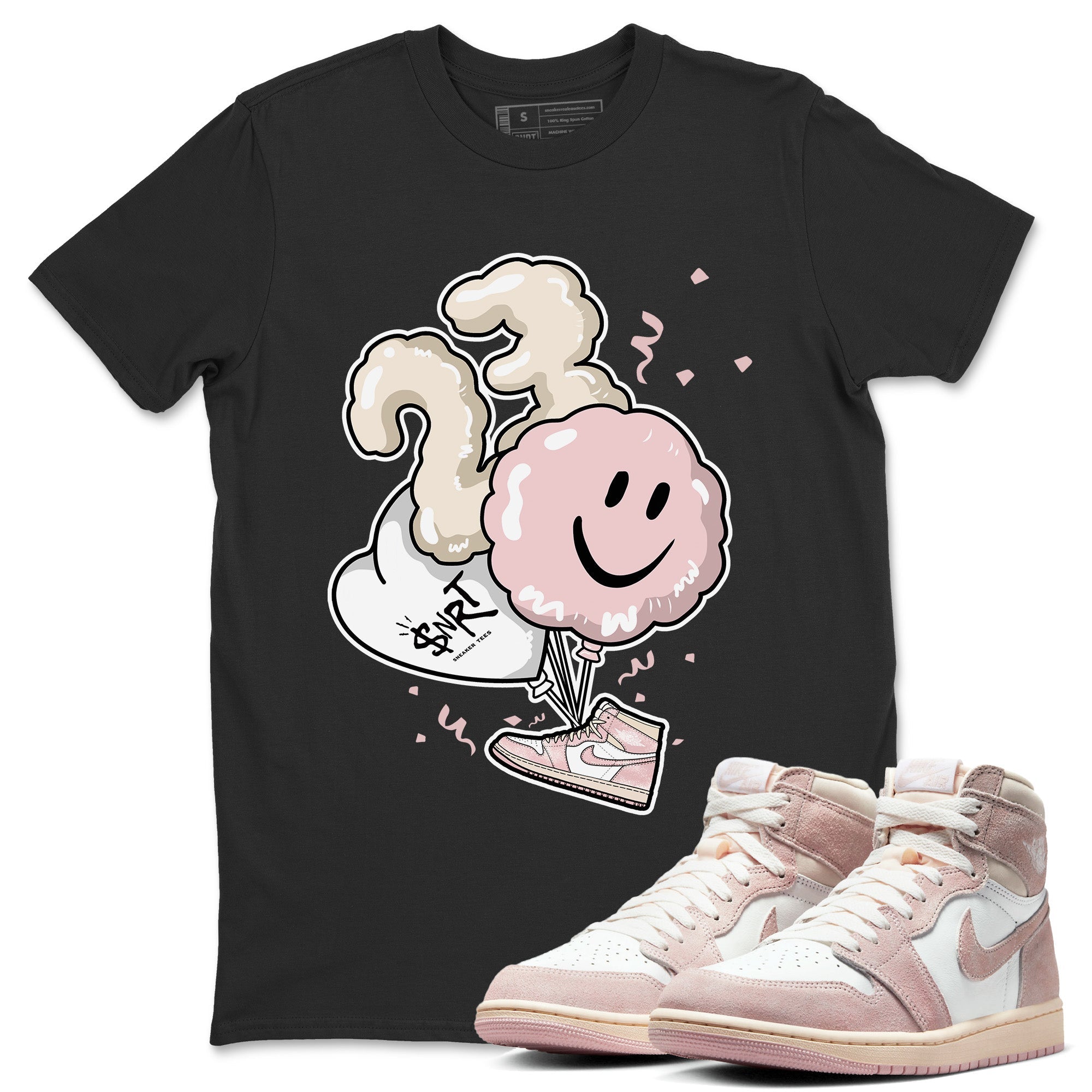 Air Jordan 1 Washed Pink Sneaker Match Tees Balloon Streetwear Sneaker Shirt Air Jordan 1 High OG WMNS Washed Pink Sneaker Release Tees Unisex Shirts Black 1