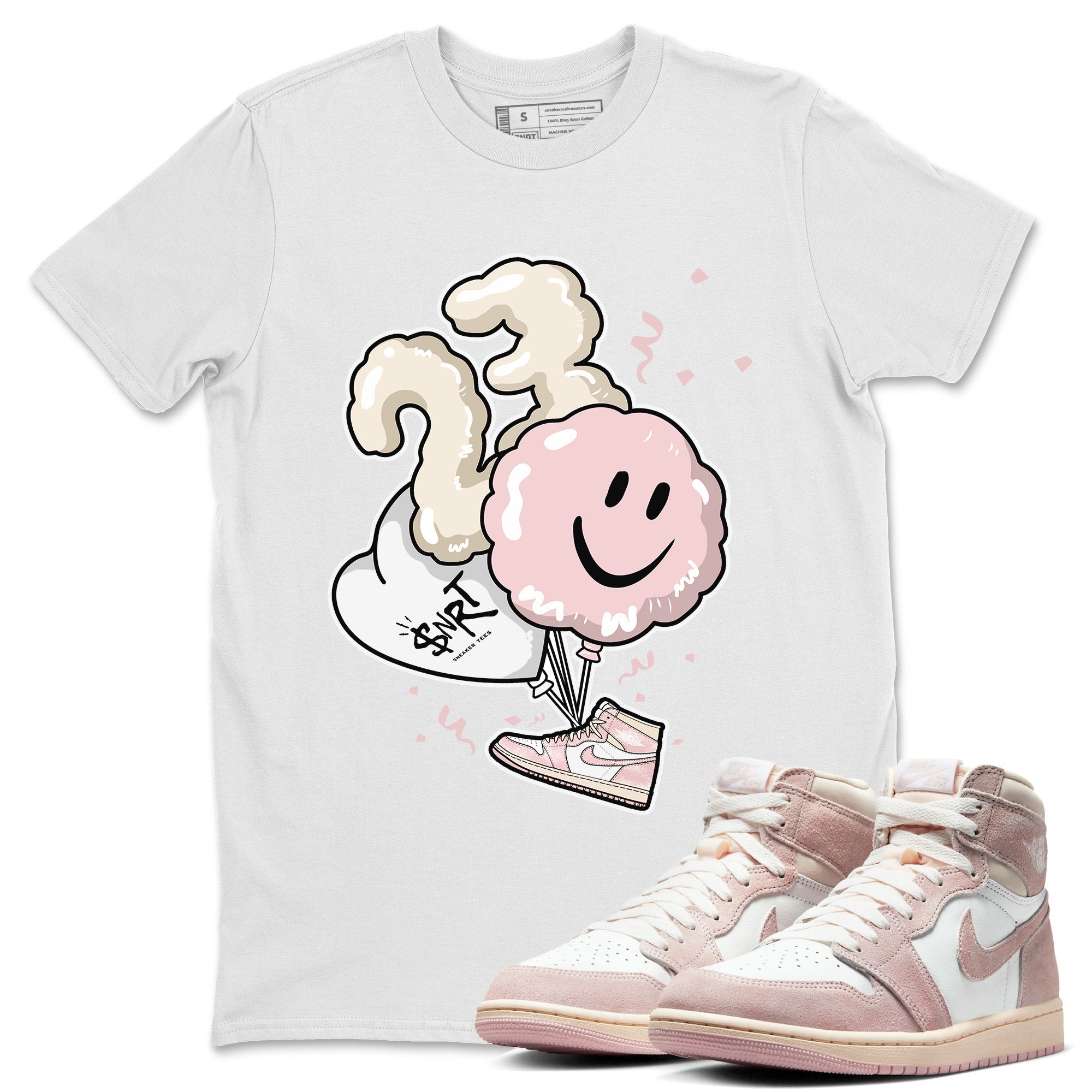 Air Jordan 1 Washed Pink Sneaker Match Tees Balloon Streetwear Sneaker Shirt Air Jordan 1 High OG WMNS Washed Pink Sneaker Release Tees Unisex Shirts White 1