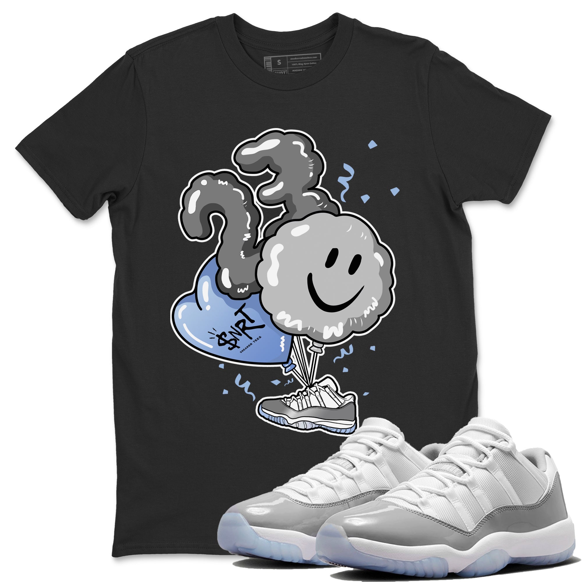 Air Jordan 11 White Cement Sneaker Match Tees Balloon Streetwear Sneaker Shirt Air Jordan 11 Cement Grey Sneaker Release Tees Unisex Shirts Black 1