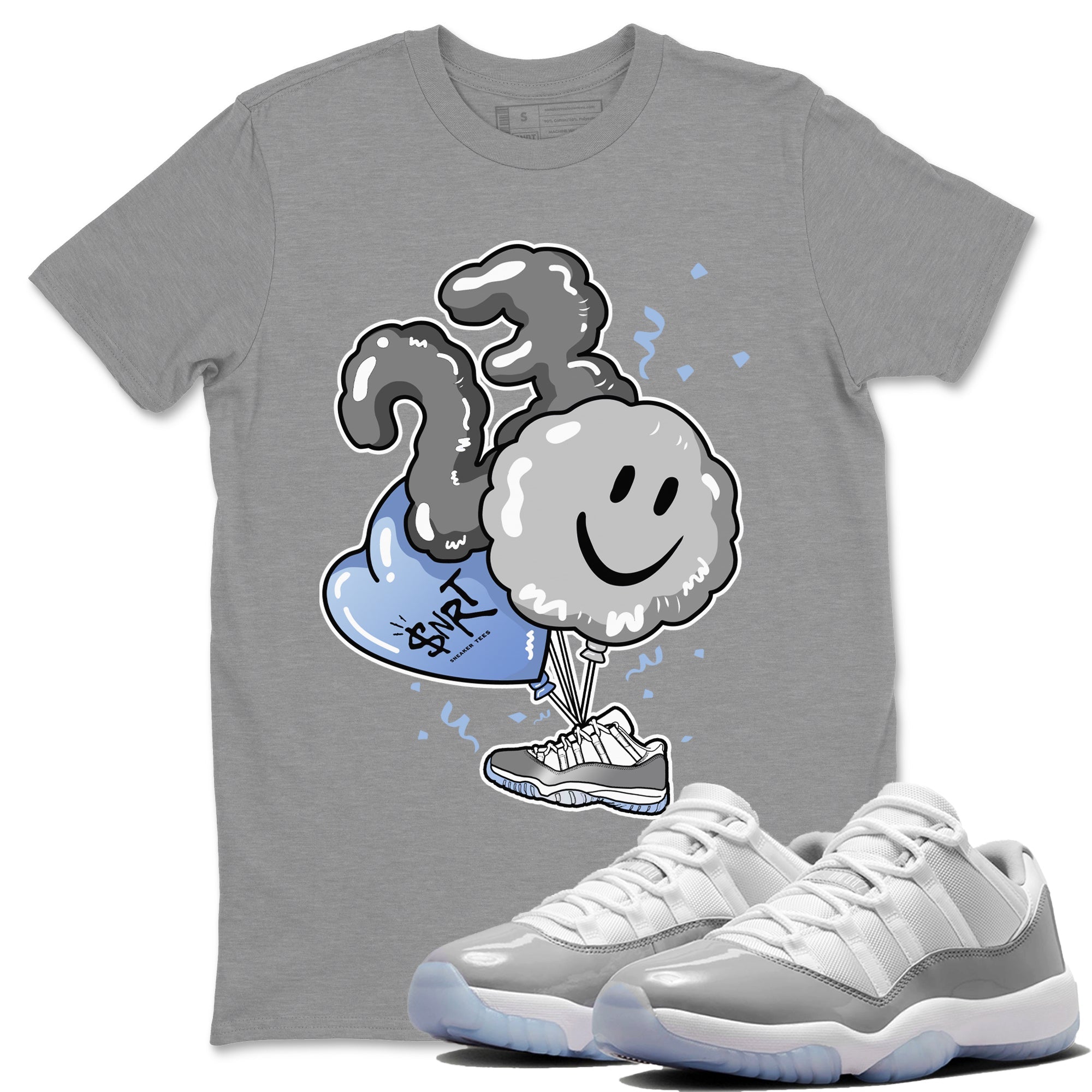 Air Jordan 11 White Cement Sneaker Match Tees Balloon Streetwear Sneaker Shirt Air Jordan 11 Cement Grey Sneaker Release Tees Unisex Shirts Heather Grey 1