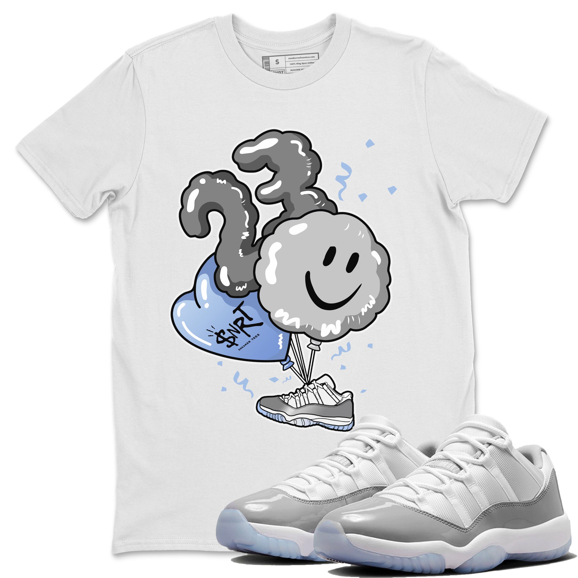 Air Jordan 11 White Cement Sneaker Match Tees Balloon Streetwear Sneaker Shirt Air Jordan 11 Cement Grey Sneaker Release Tees Unisex Shirts White 1