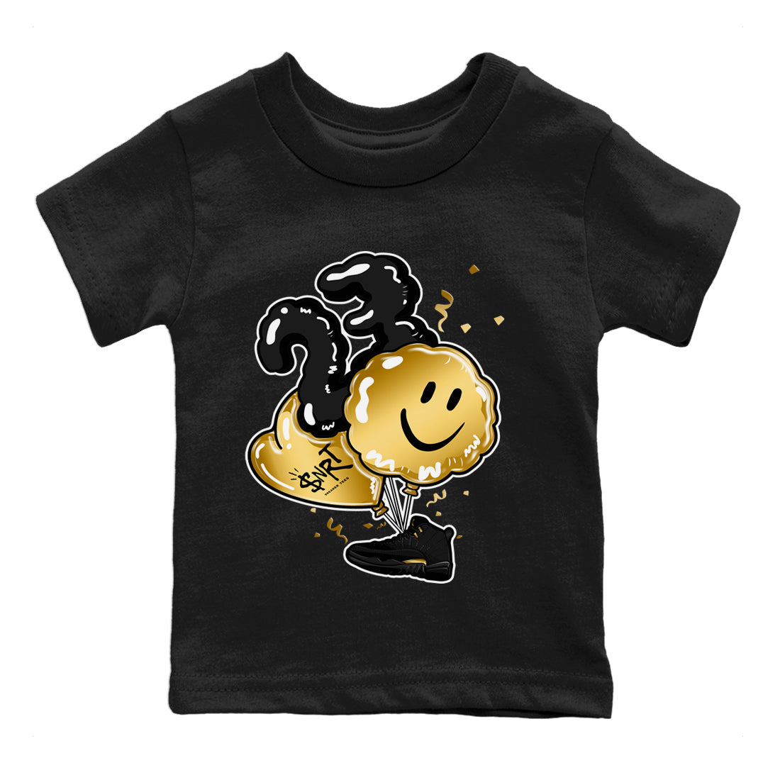 Jordan 12 Black Taxi Sneaker Matching T-Shirt Balloon Sneaker Tees Jordan 12 Black Taxi Sneaker Release Tees Kids Shirts
