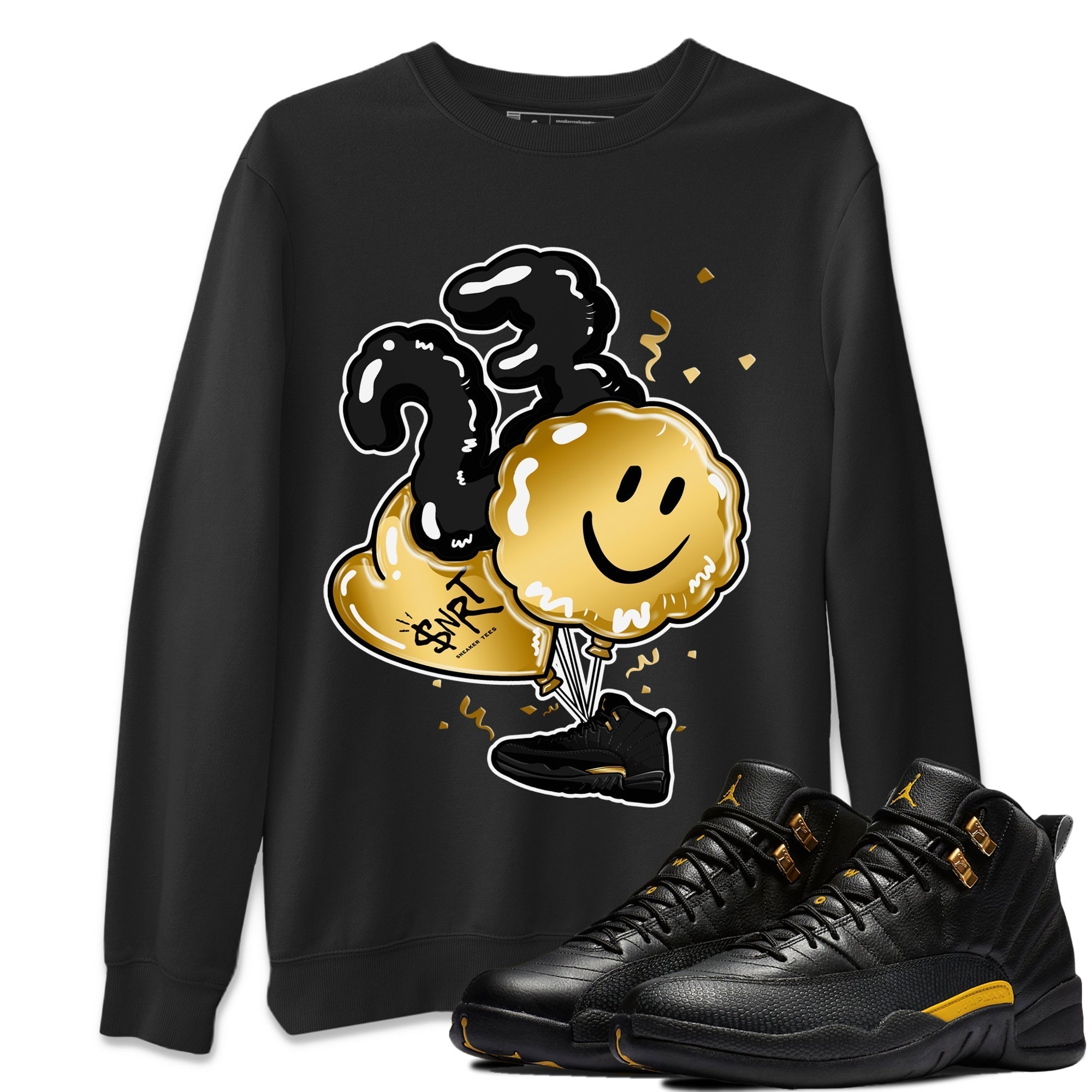 Jordan 12 Black Taxi Sneaker Matching T-Shirt Balloon Sneaker Tees Jordan 12 Black Taxi Sneaker Release Tees Crew Neck Tees