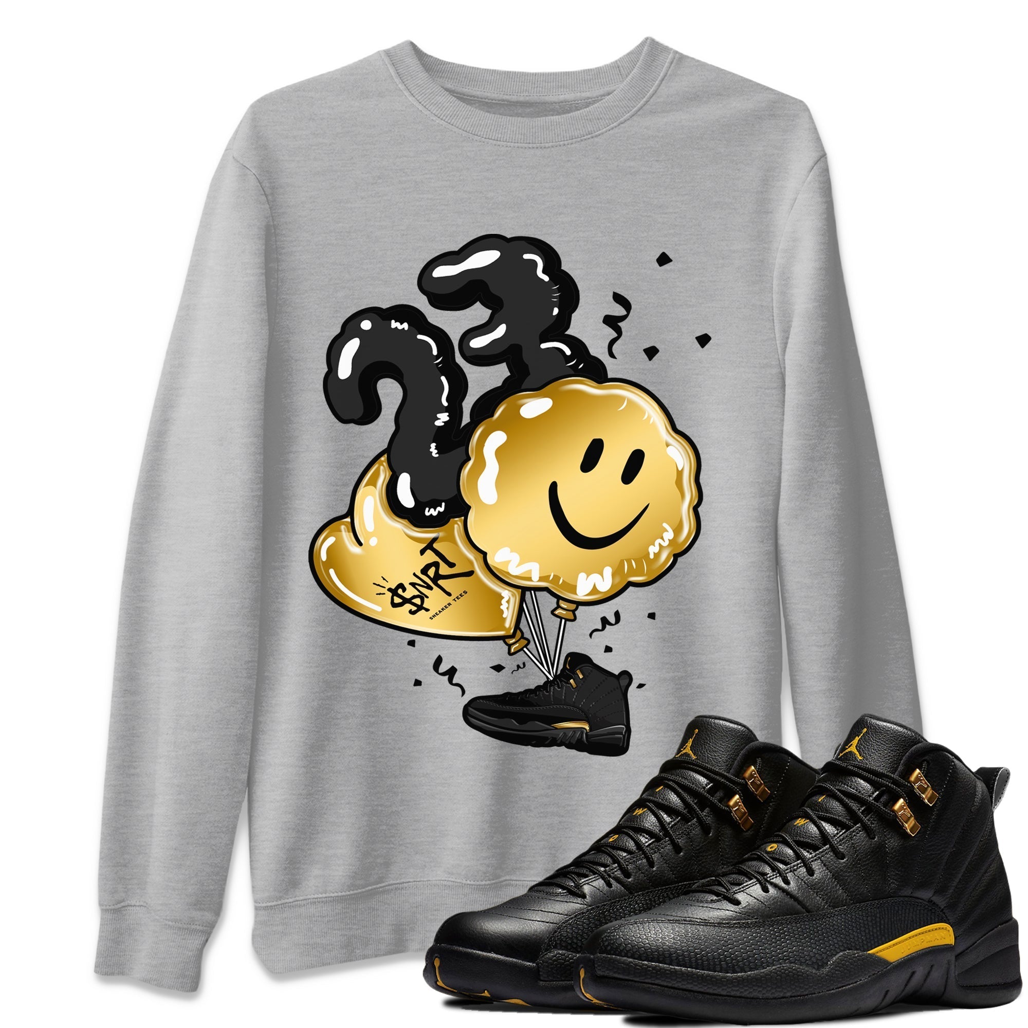 Jordan 12 Black Taxi Sneaker Matching T-Shirt Balloon Sneaker Tees Jordan 12 Black Taxi Sneaker Release Tees Crew Neck Tees