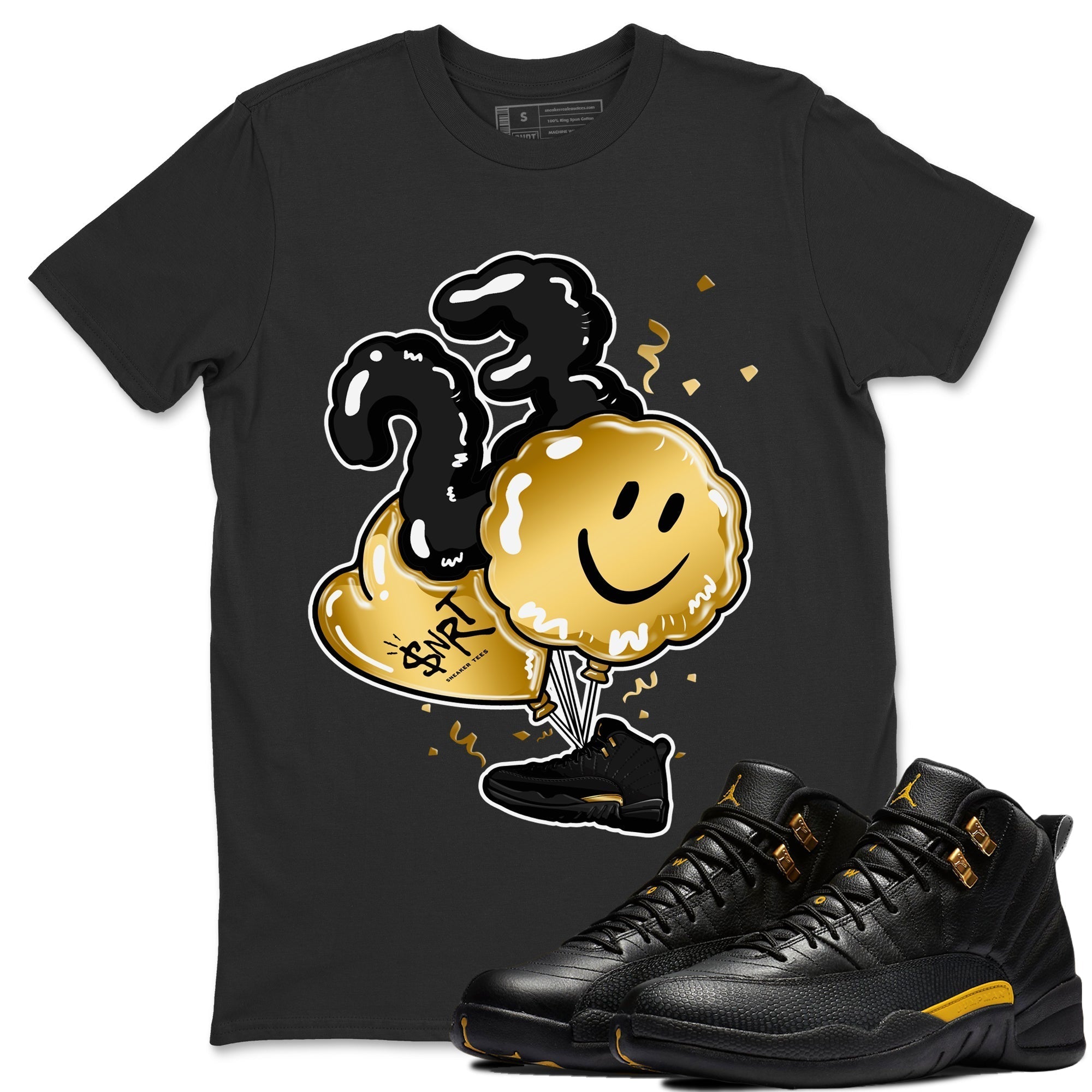 Jordan 12 Black Taxi Sneaker Matching T-Shirt Balloon Sneaker Tees Jordan 12 Black Taxi Sneaker Release Tees Crew Neck Tees
