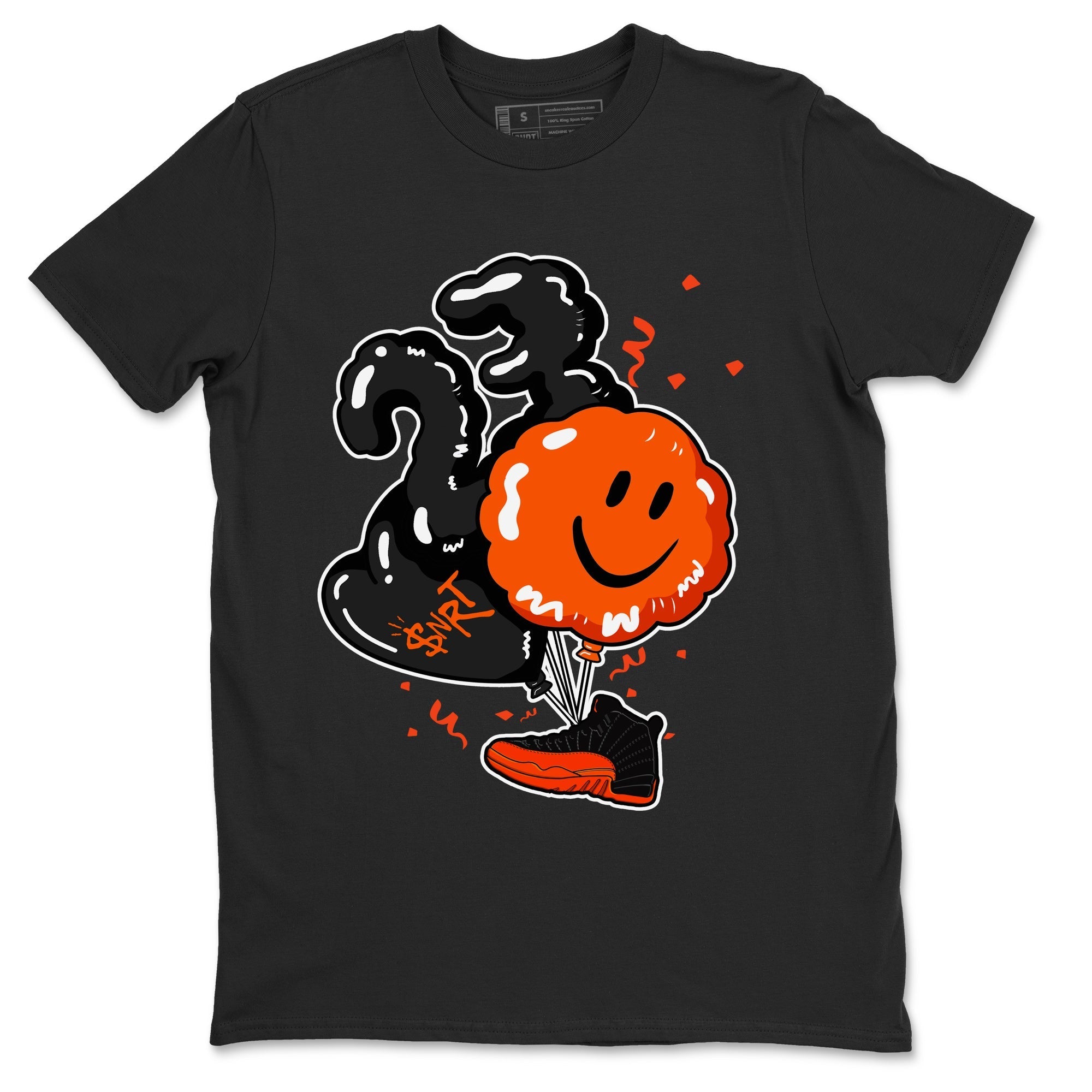 Air Jordan 12 Brilliant Orange Sneaker Match Tees Balloon Streetwear Sneaker Shirt 12s Brilliant Orange Shirts Unisex Shirts Black 2