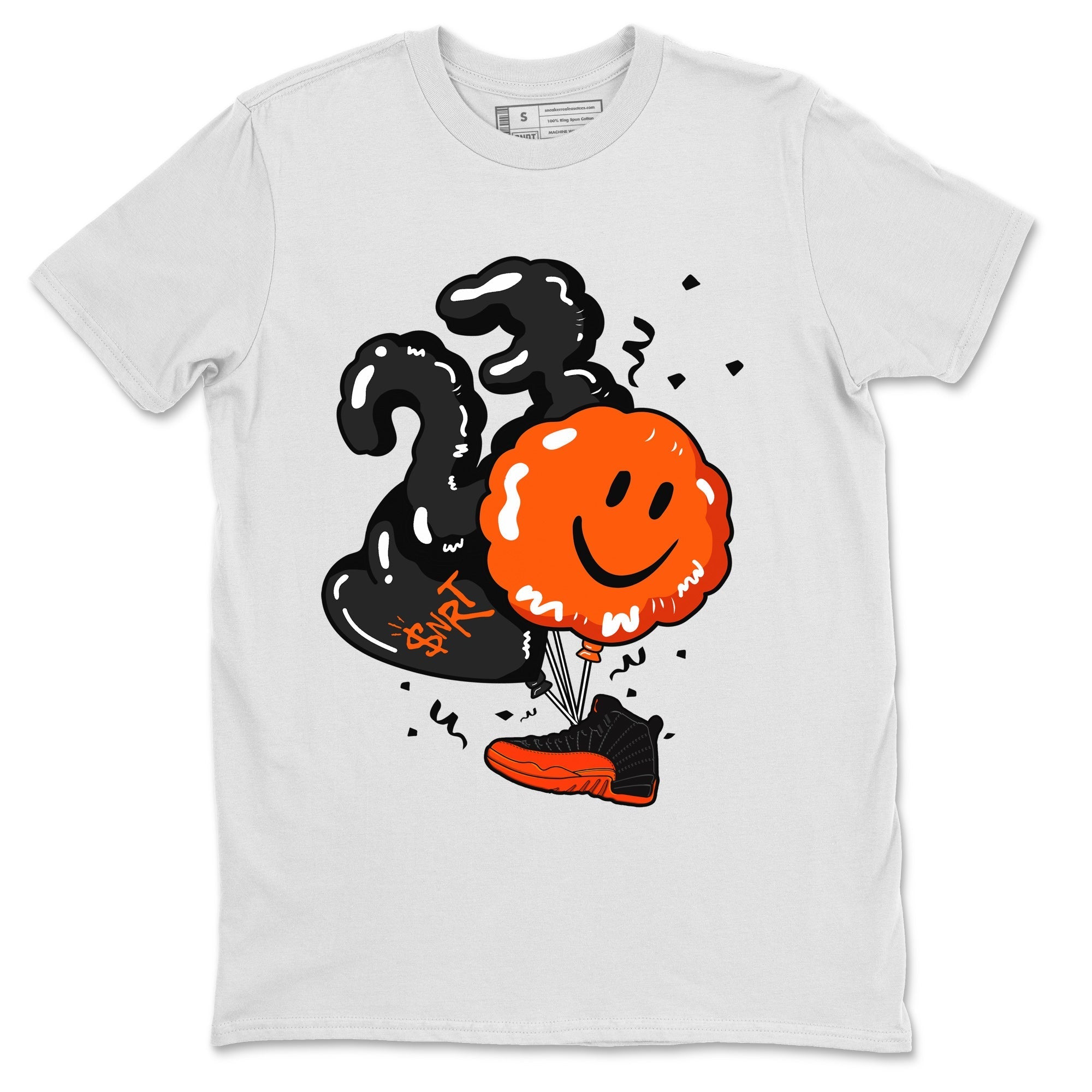 Air Jordan 12 Brilliant Orange Sneaker Match Tees Balloon Streetwear Sneaker Shirt 12s Brilliant Orange Shirts Unisex Shirts White 2