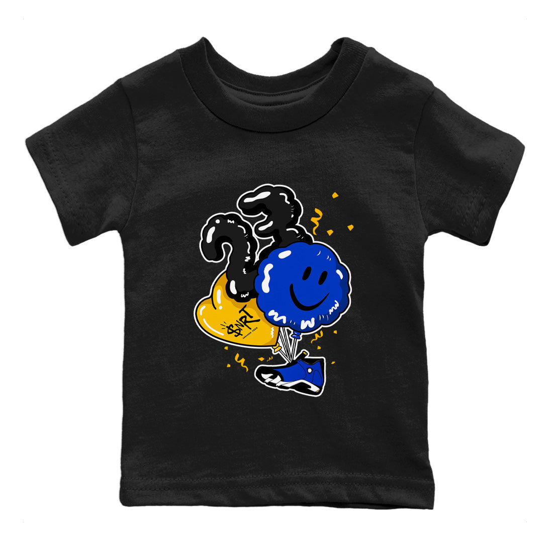 Air Jordan 14 Laney Sneaker Match Tees Balloon Streetwear Sneaker Shirt Jordan 14 Laney Sneaker Release Tees Kids Shirts Black 2