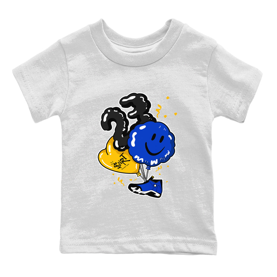 Air Jordan 14 Laney Sneaker Match Tees Balloon Streetwear Sneaker Shirt Jordan 14 Laney Sneaker Release Tees Kids Shirts White 2