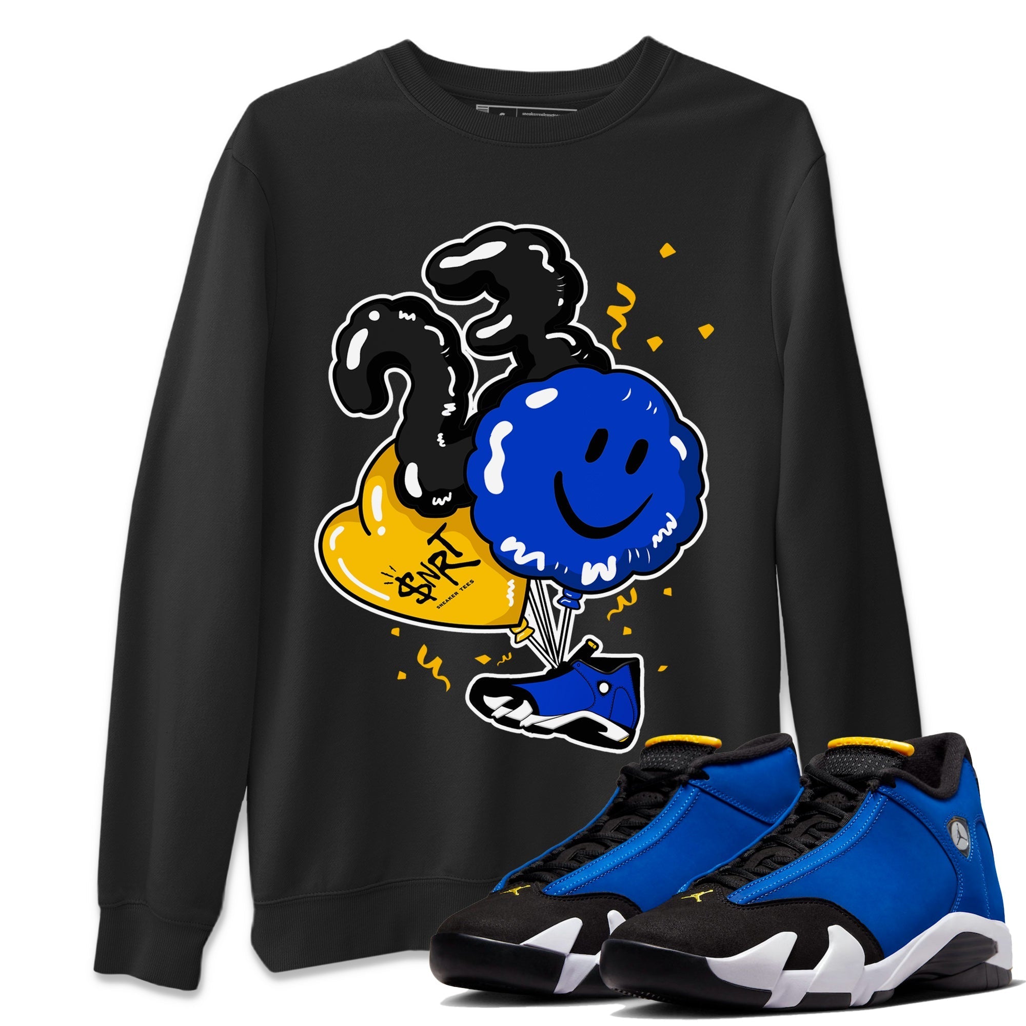 Air Jordan 14 Laney Sneaker Match Tees Balloon Streetwear Sneaker Shirt Jordan 14 Laney Sneaker Release Tees Unisex Shirts Black 1