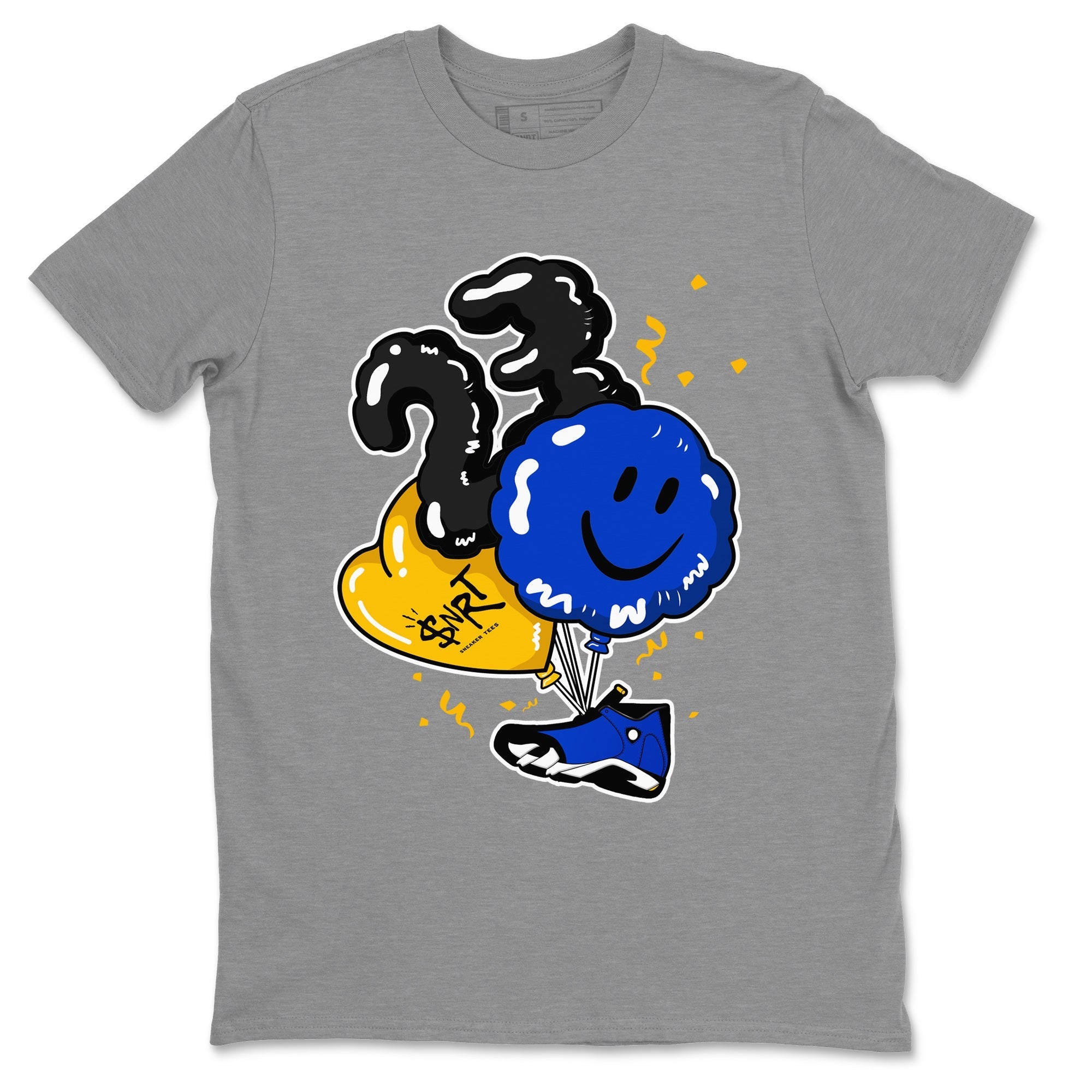 Air Jordan 14 Laney Sneaker Match Tees Balloon Streetwear Sneaker Shirt Jordan 14 Laney Sneaker Release Tees Unisex Shirts Heather Grey 1