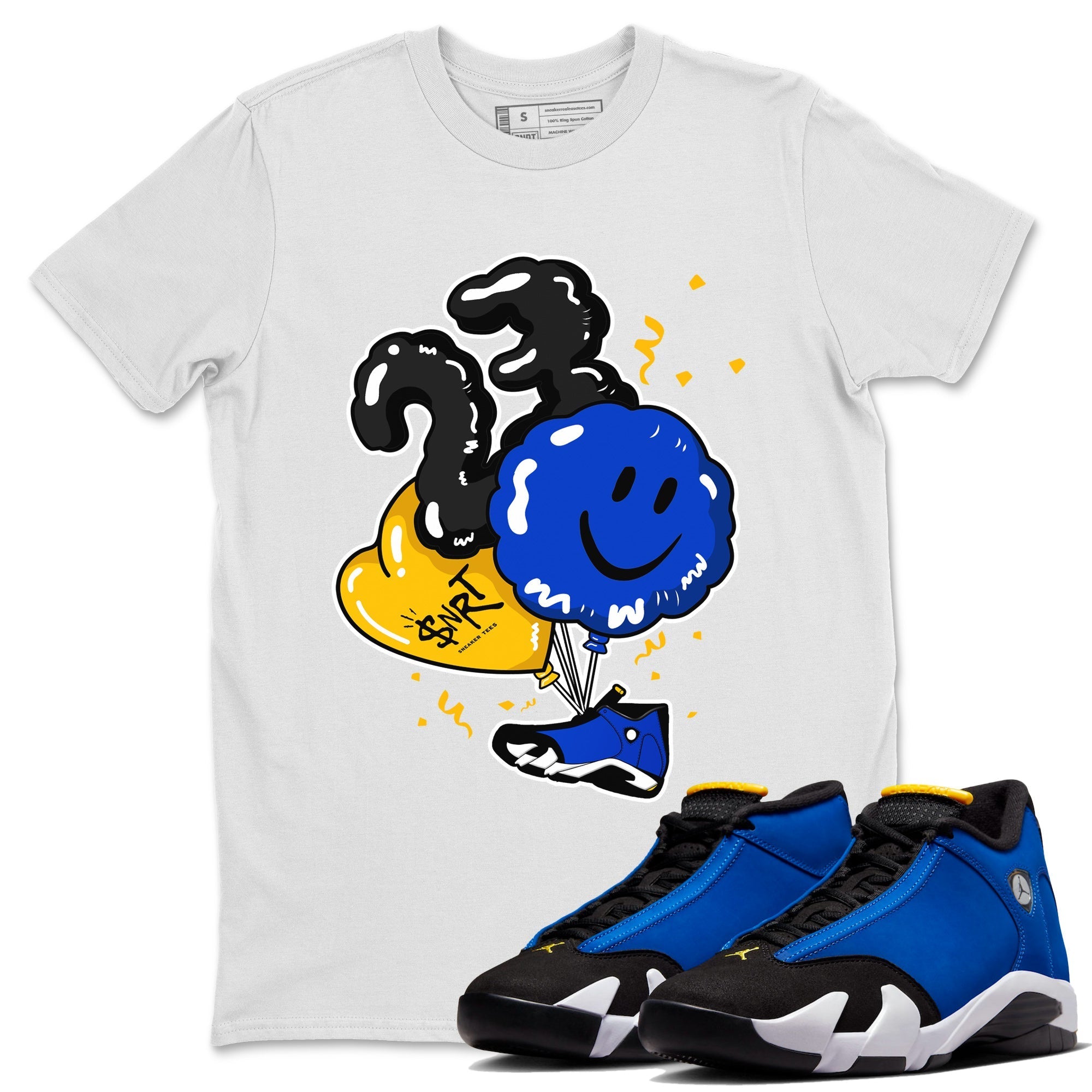 Air Jordan 14 Laney Sneaker Match Tees Balloon Streetwear Sneaker Shirt Jordan 14 Laney Sneaker Release Tees Unisex Shirts White 1
