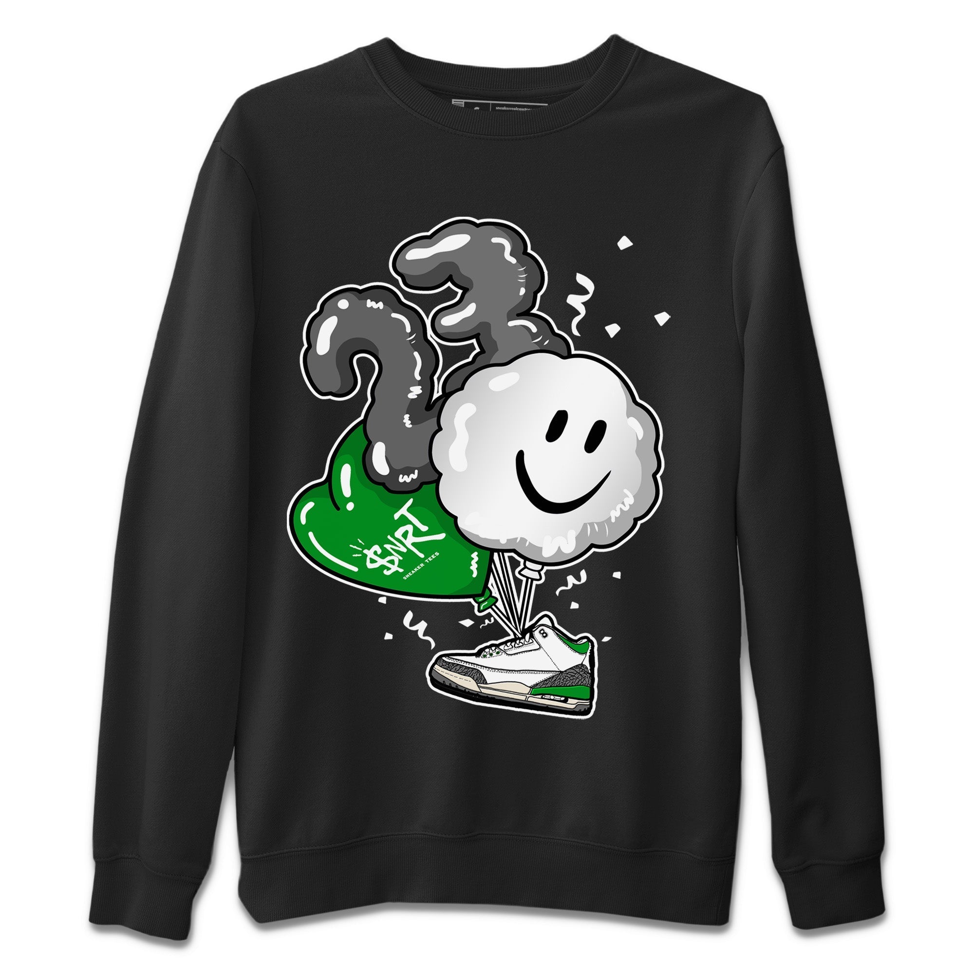 Air Jordan 3 Lucky Green Shirt To Match Jordans Balloon Sneaker Tees Air Jordan 3 WMNS Lucky Green Drip Gear Zone Sneaker Matching Clothing Unisex Shirts Black 2