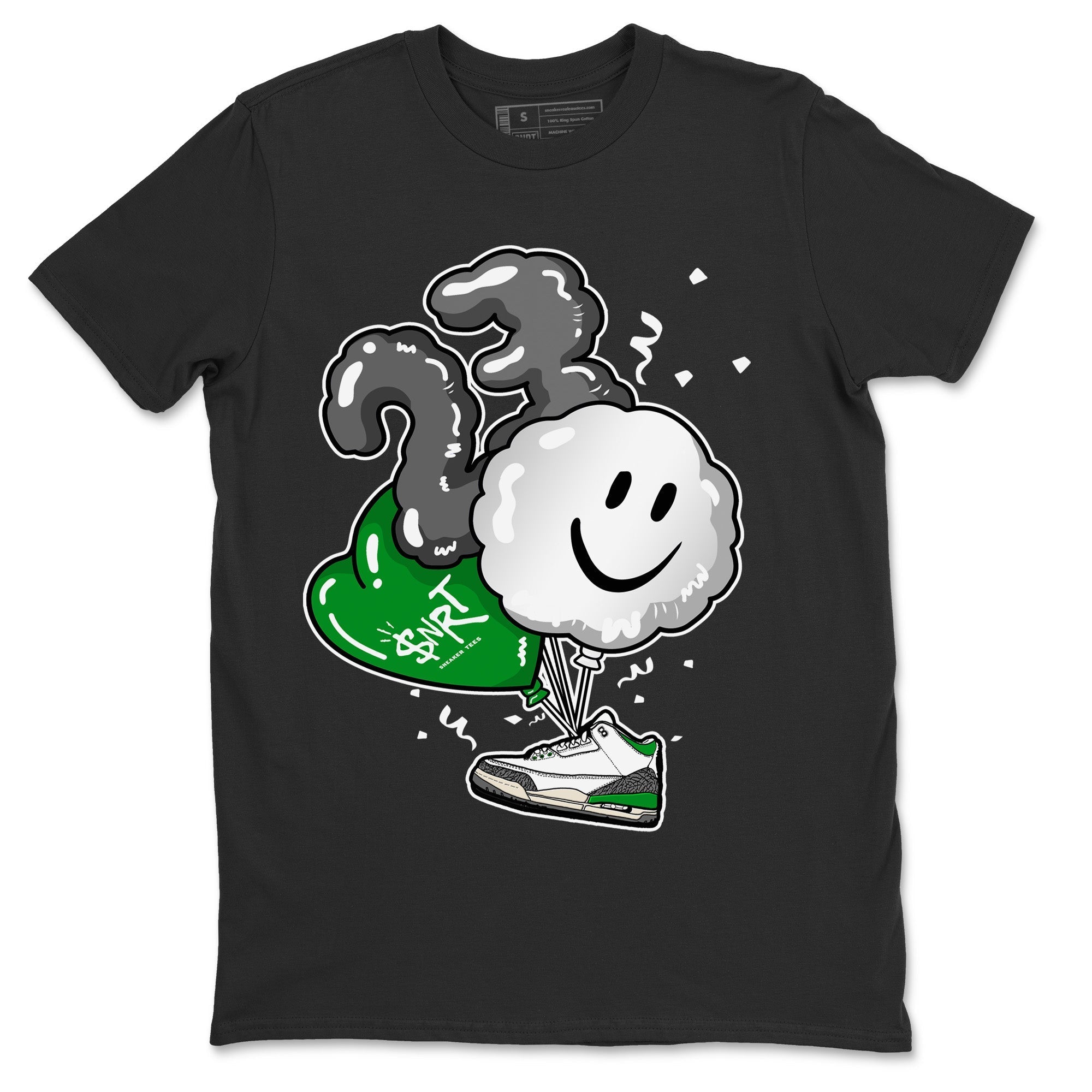 Air Jordan 3 Lucky Green Shirt To Match Jordans Balloon Sneaker Tees Air Jordan 3 WMNS Lucky Green Drip Gear Zone Sneaker Matching Clothing Unisex Shirts Black 2