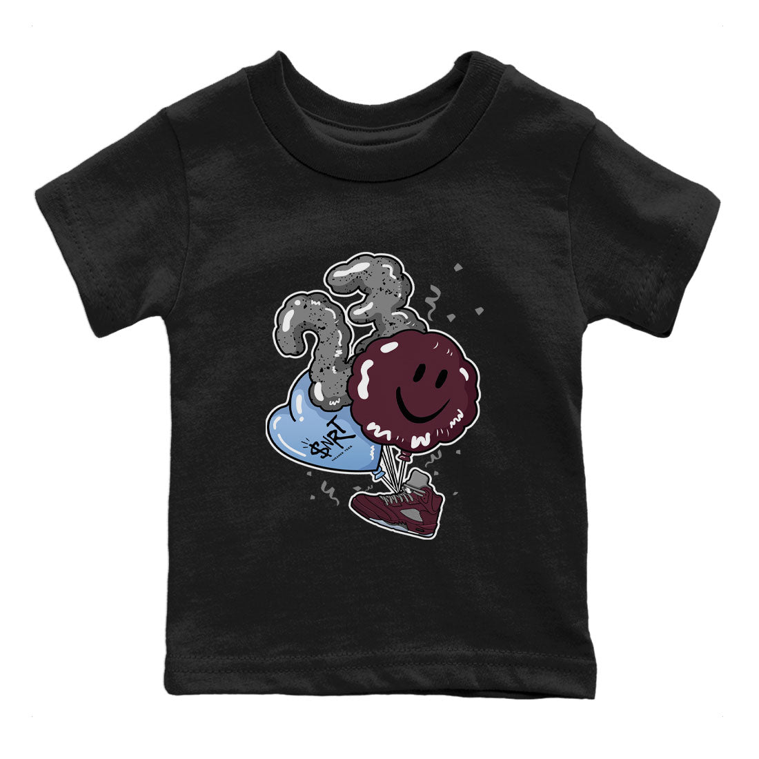 5s Burgundy shirt to match jordans Balloon Streetwear Sneaker Shirt Air Jordan 5 Burgundy Drip Gear Zone Sneaker Matching Clothing Baby Toddler Black 2 T-Shirt