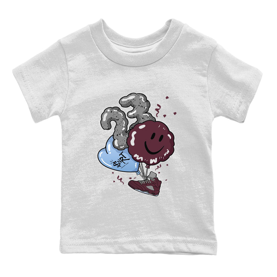 5s Burgundy shirt to match jordans Balloon Streetwear Sneaker Shirt Air Jordan 5 Burgundy Drip Gear Zone Sneaker Matching Clothing Baby Toddler White 2 T-Shirt