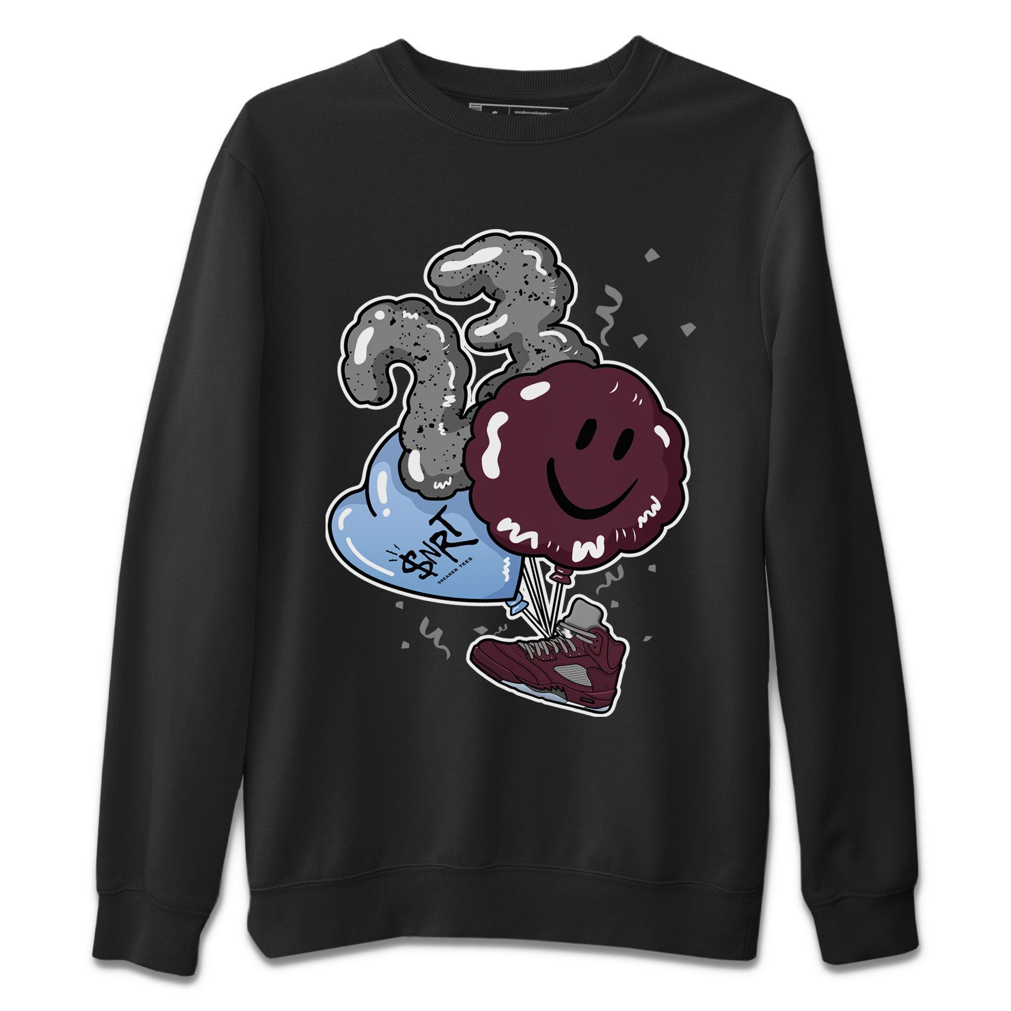 5s Burgundy shirt to match jordans Balloon Streetwear Sneaker Shirt Air Jordan 5 Burgundy Drip Gear Zone Sneaker Matching Clothing Unisex Black 1 T-Shirt