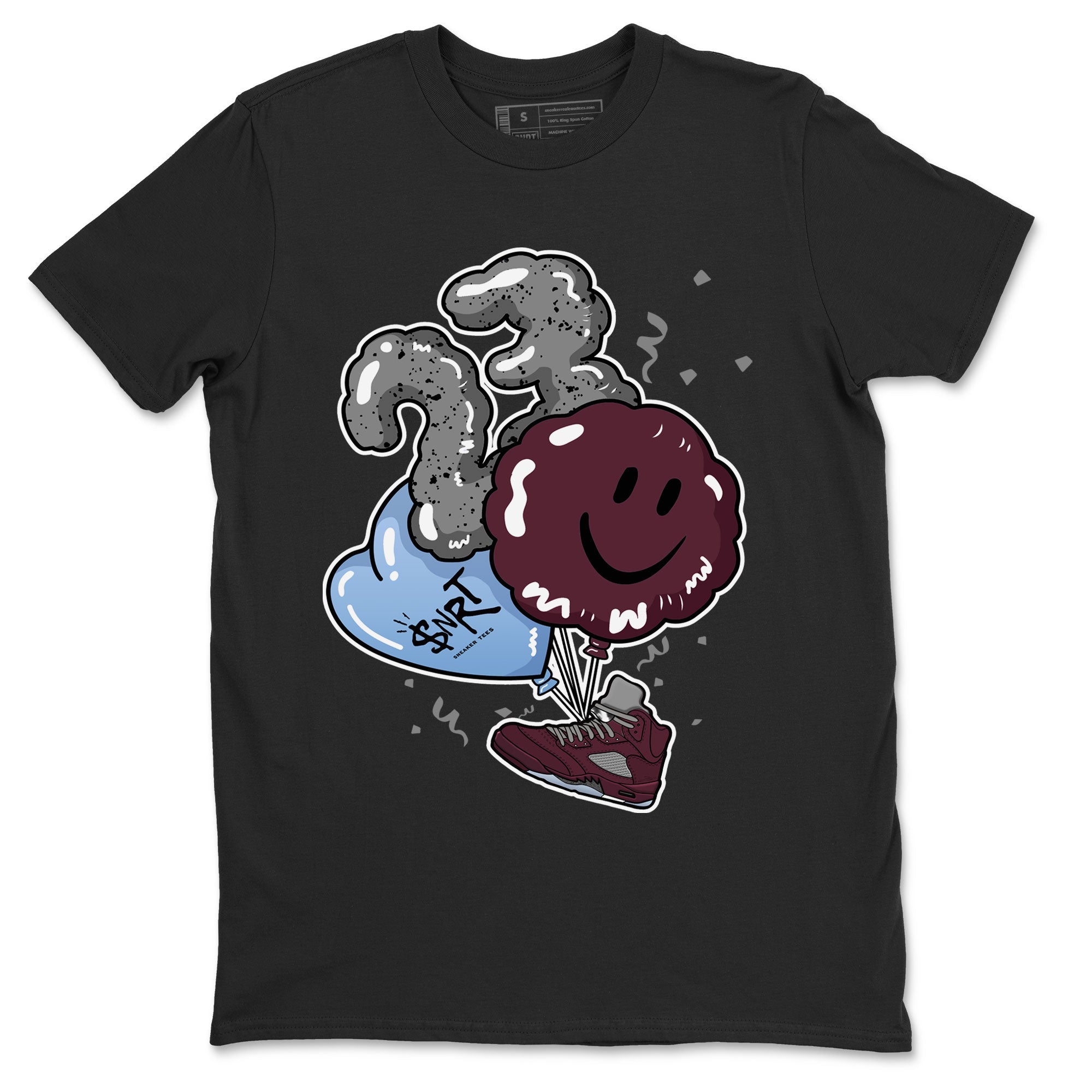 5s Burgundy shirt to match jordans Balloon Streetwear Sneaker Shirt Air Jordan 5 Burgundy Drip Gear Zone Sneaker Matching Clothing Unisex Black 2 T-Shirt