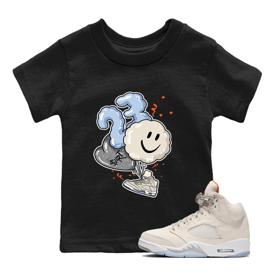 Air Jordan 5 Craft Sneaker Match Tees Balloon Streetwear Sneaker Shirt Air Jordan 5 Craft Tee Kids Shirts Black 1