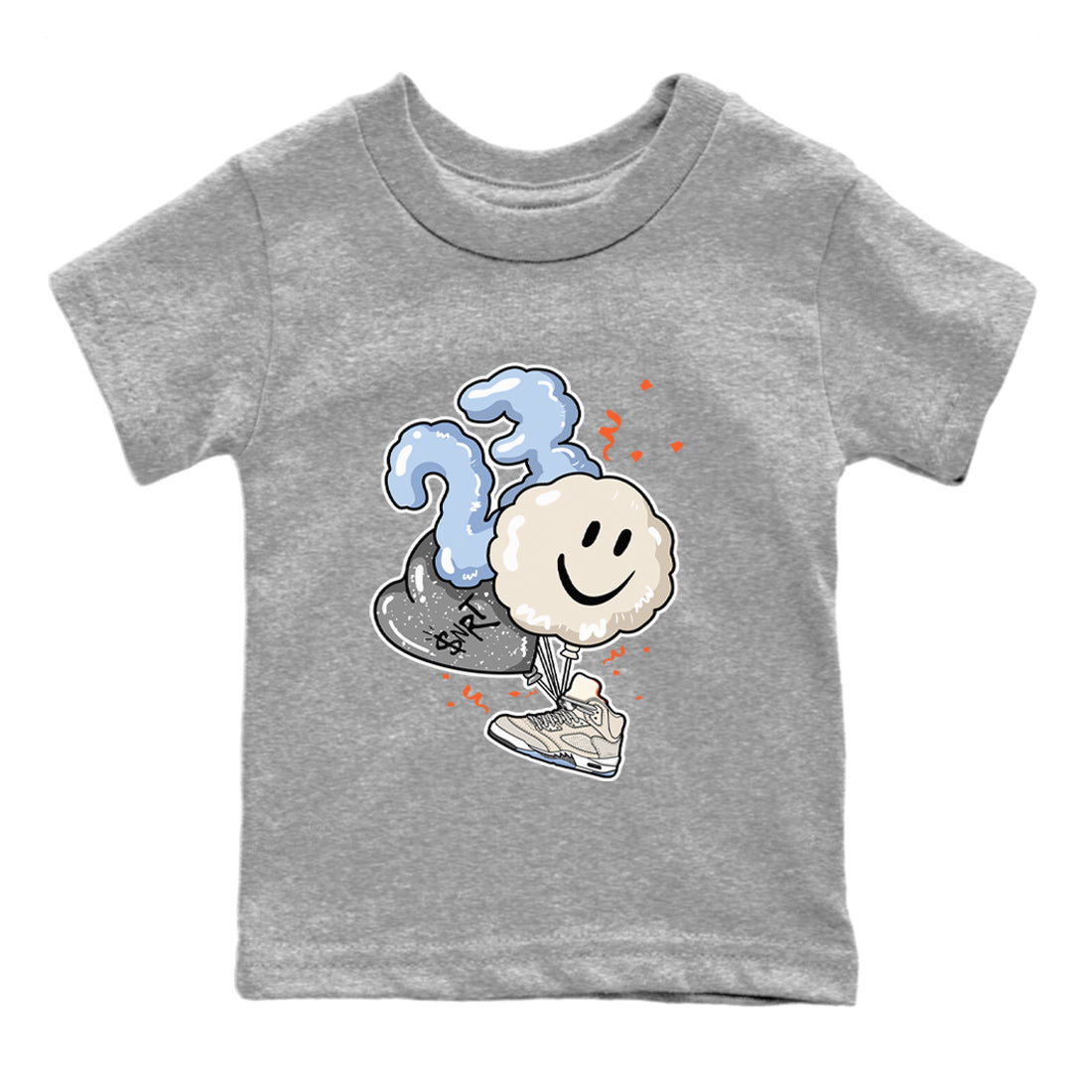Air Jordan 5 Craft Sneaker Match Tees Balloon Streetwear Sneaker Shirt Air Jordan 5 Craft Tee Kids Shirts Heather Grey 2