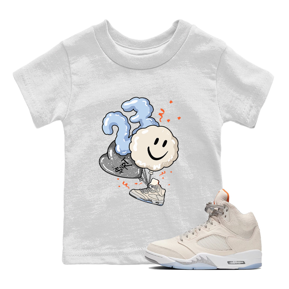 Air Jordan 5 Craft Sneaker Match Tees Balloon Streetwear Sneaker Shirt Air Jordan 5 Craft Tee Kids Shirts White 1