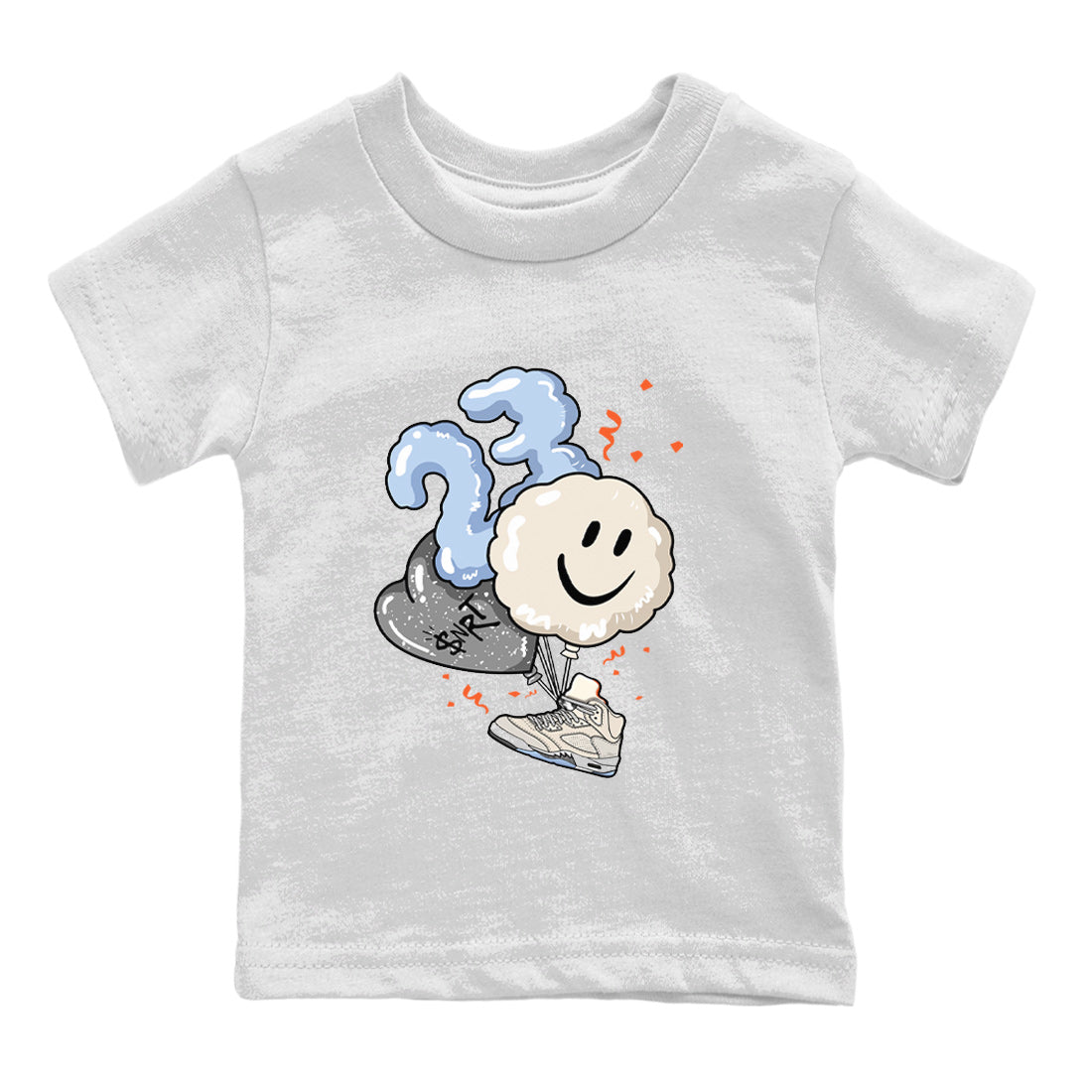 Air Jordan 5 Craft Sneaker Match Tees Balloon Streetwear Sneaker Shirt Air Jordan 5 Craft Tee Kids Shirts White 2