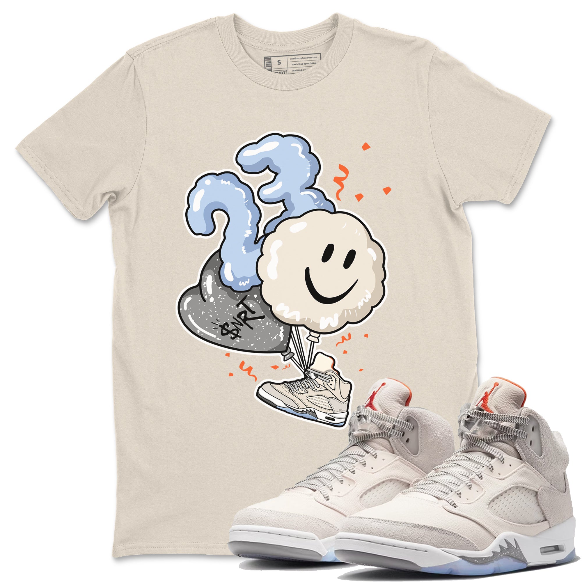 Air Jordan 5 Craft Sneaker Match Tees Balloon Streetwear Sneaker Shirt Air Jordan 5 Craft Tee Unisex Shirts Natural 1