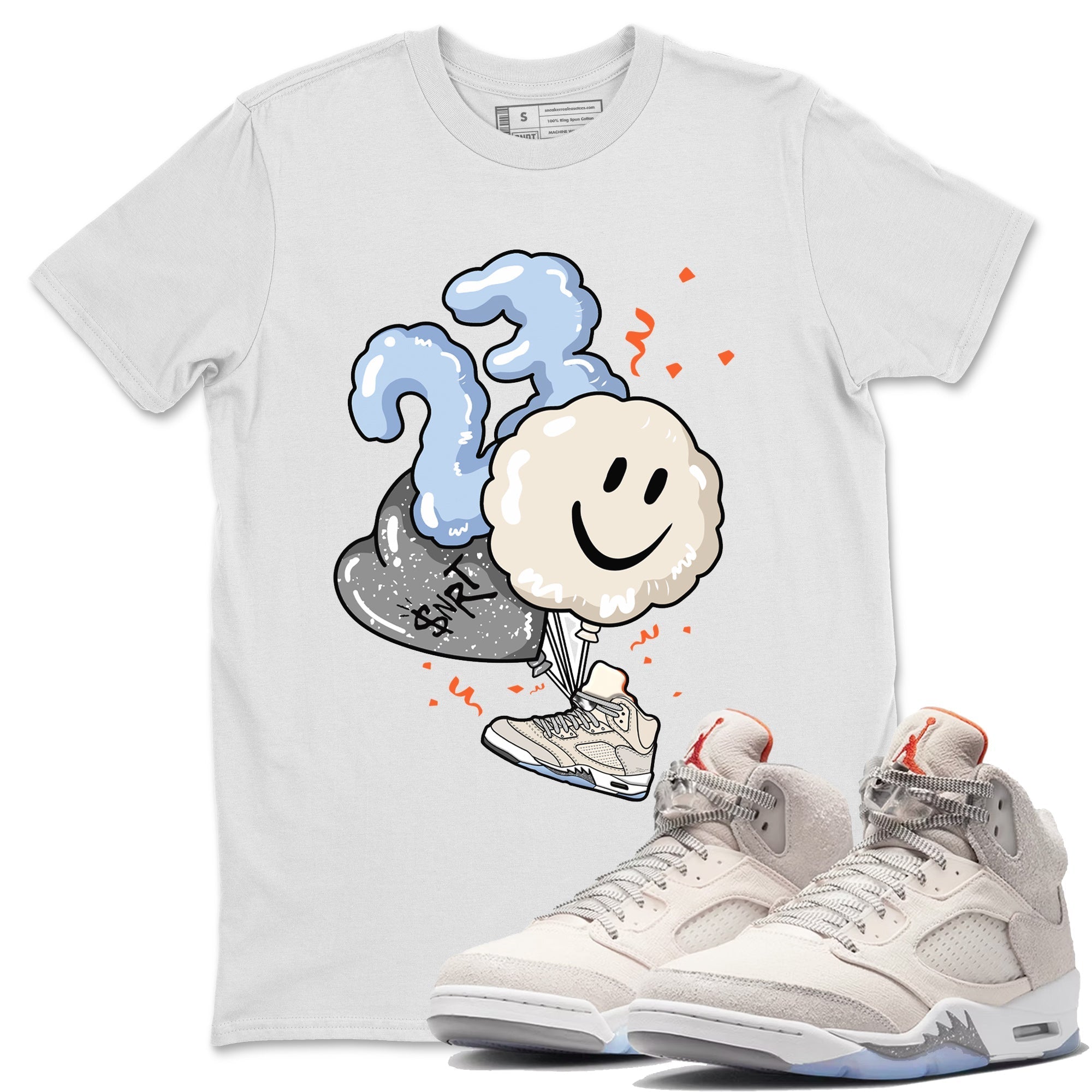 Air Jordan 5 Craft Sneaker Match Tees Balloon Streetwear Sneaker Shirt Air Jordan 5 Craft Tee Unisex Shirts White 1