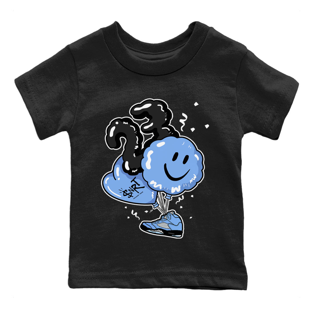 Jordan 5 UNC Sneaker Matching T-Shirt Balloon Sneaker Tees Jordan 5 UNC Sneaker Release Tees Kids Shirts