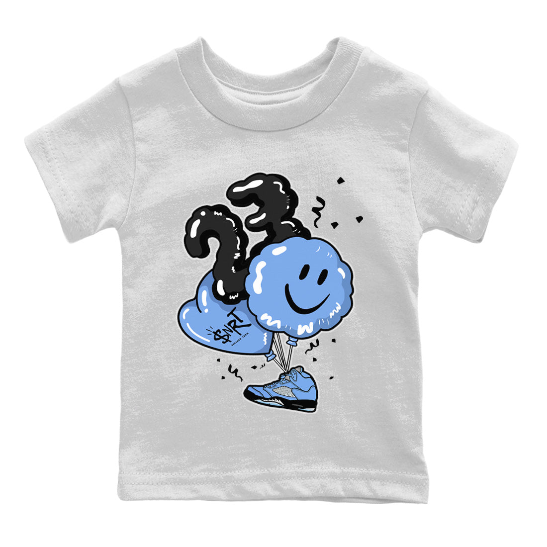 Jordan 5 UNC Sneaker Matching T-Shirt Balloon Sneaker Tees Jordan 5 UNC Sneaker Release Tees Kids Shirts
