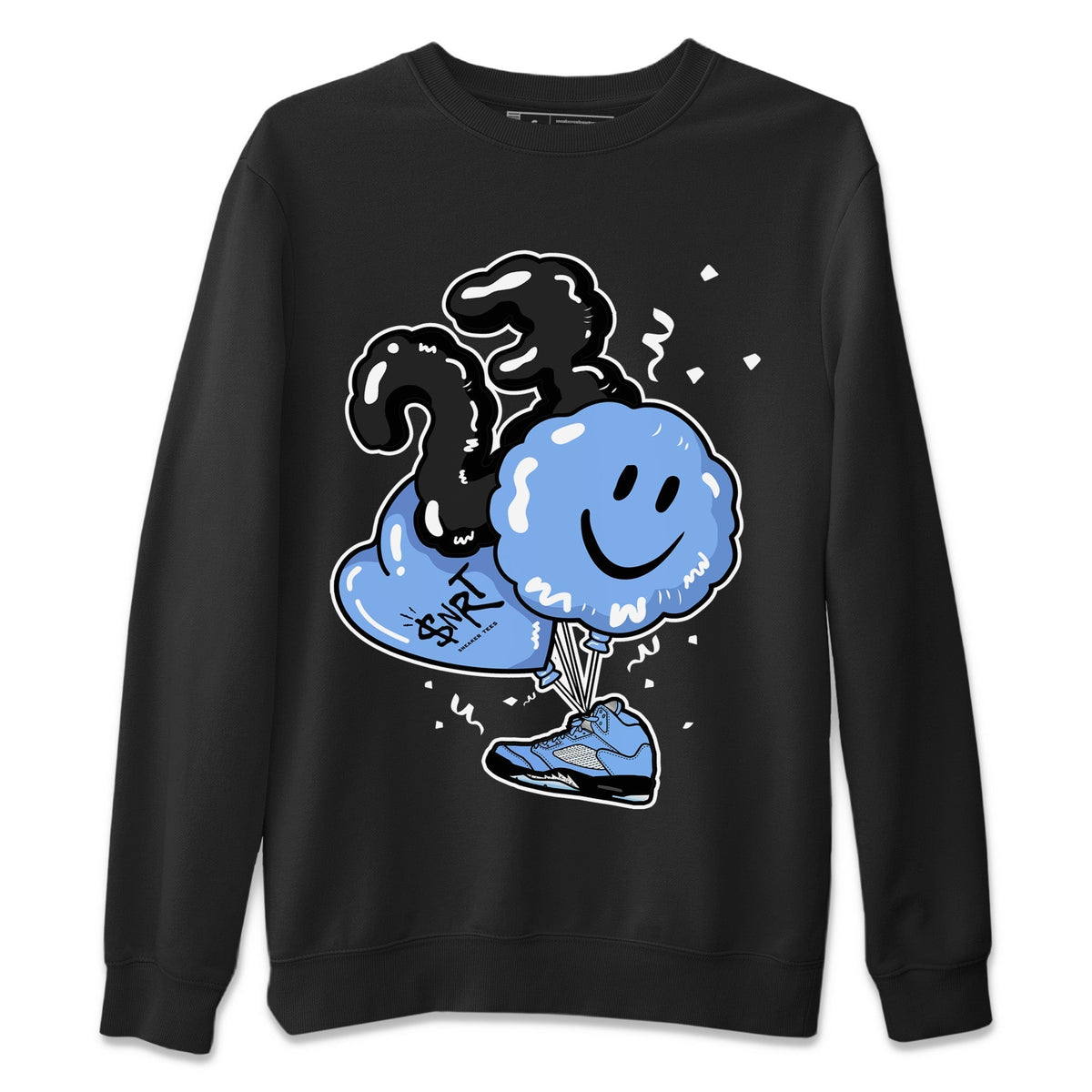 Jordan 5 UNC Sneaker Matching T-Shirt Balloon Sneaker Tees Jordan 5 UNC Sneaker Release Tees Crew Neck Tees