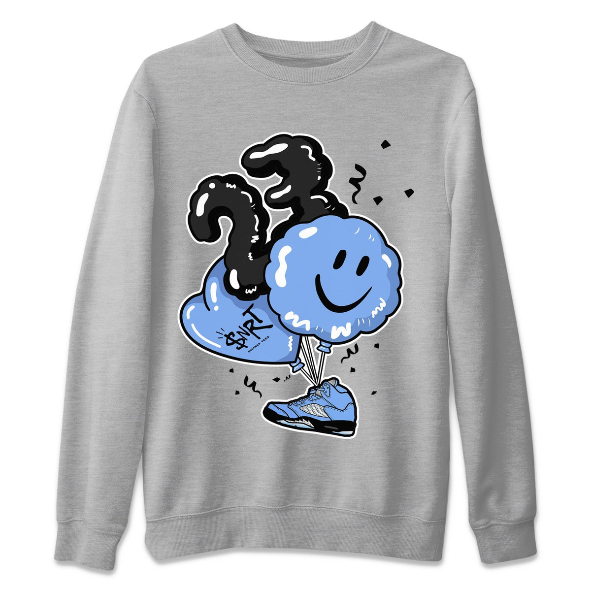 Jordan 5 UNC Sneaker Matching T-Shirt Balloon Sneaker Tees Jordan 5 UNC Sneaker Release Tees Crew Neck Tees
