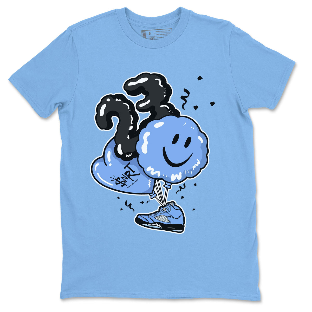 Jordan 5 UNC Sneaker Matching T-Shirt Balloon Sneaker Tees Jordan 5 UNC Sneaker Release Tees Crew Neck Tees