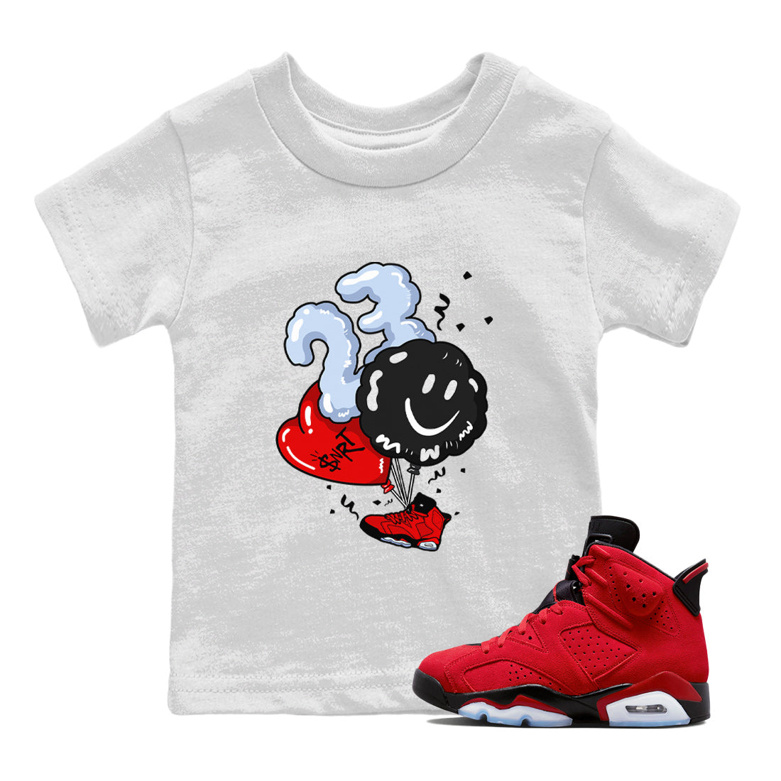 Air Jordan 6 Toro Bravo Sneaker Match Tees Balloon Streetwear Sneaker Shirt Toro Bravo 6s T-Shirt Kids Shirts White 1