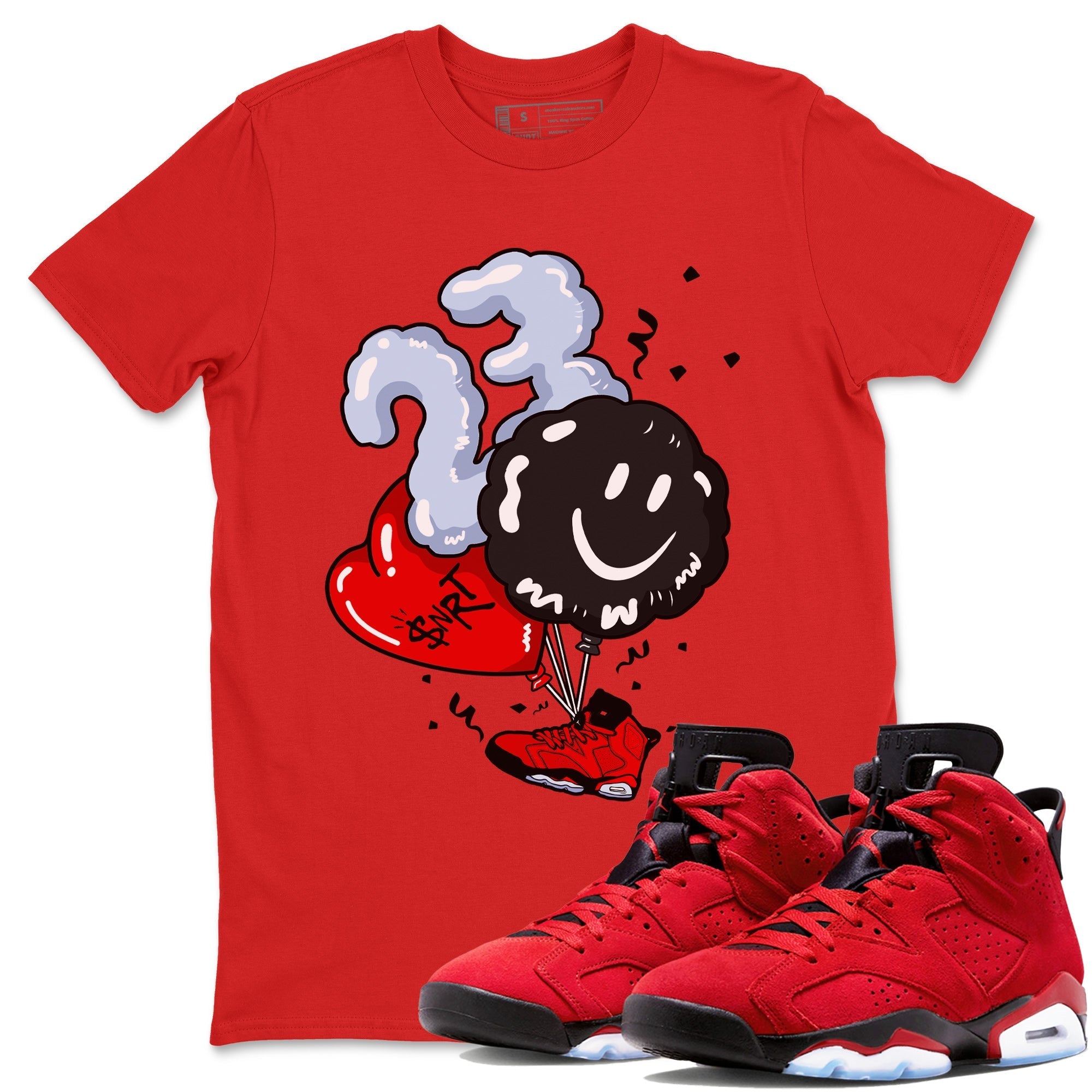 Air Jordan 6 Toro Bravo Sneaker Match Tees Balloon Streetwear Sneaker Shirt Toro Bravo 6s T-Shirt Unisex Shirts Red 1
